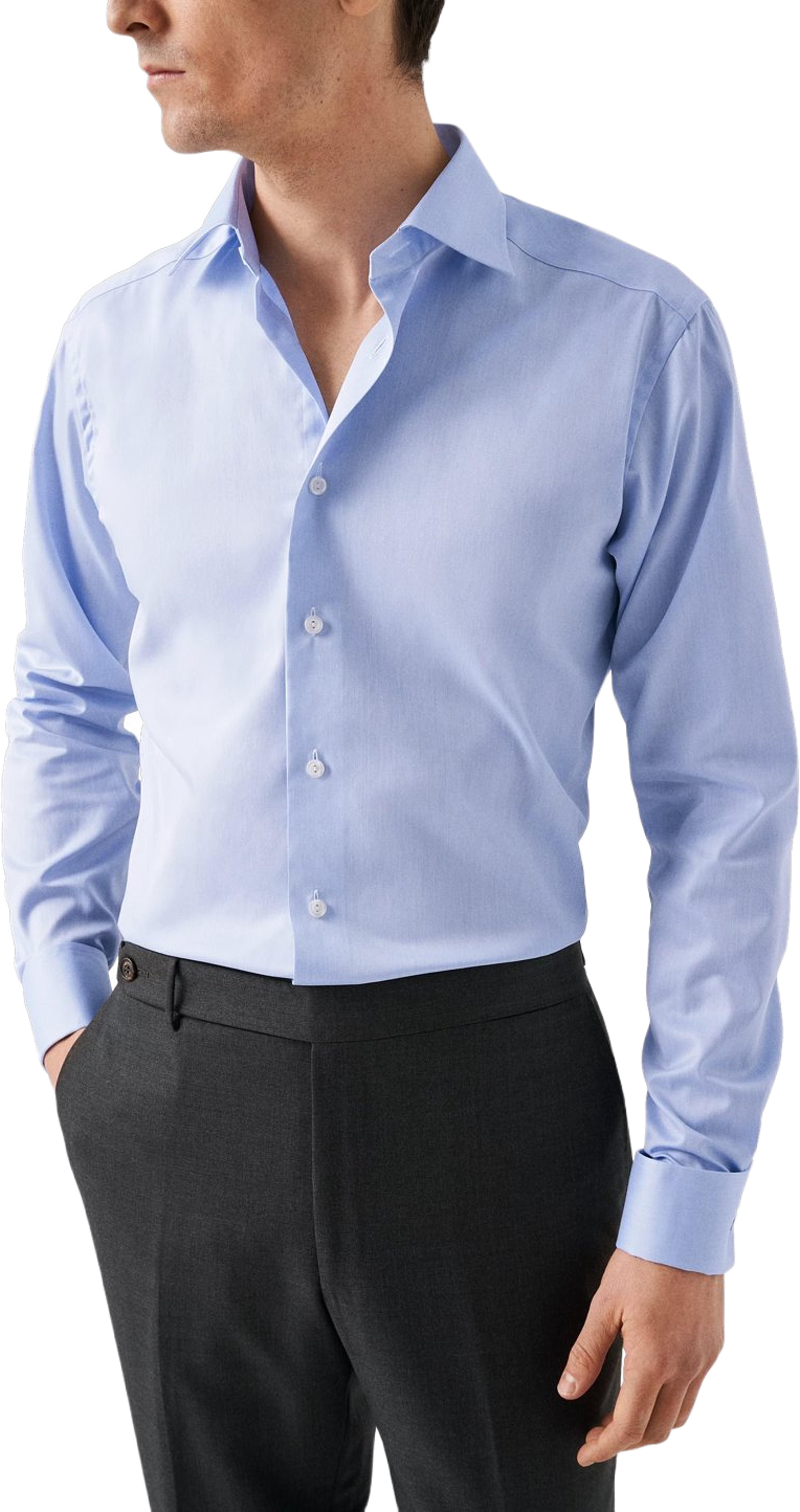 Signature Twill-skjorta Med Dubbel Manschett Slim Fit