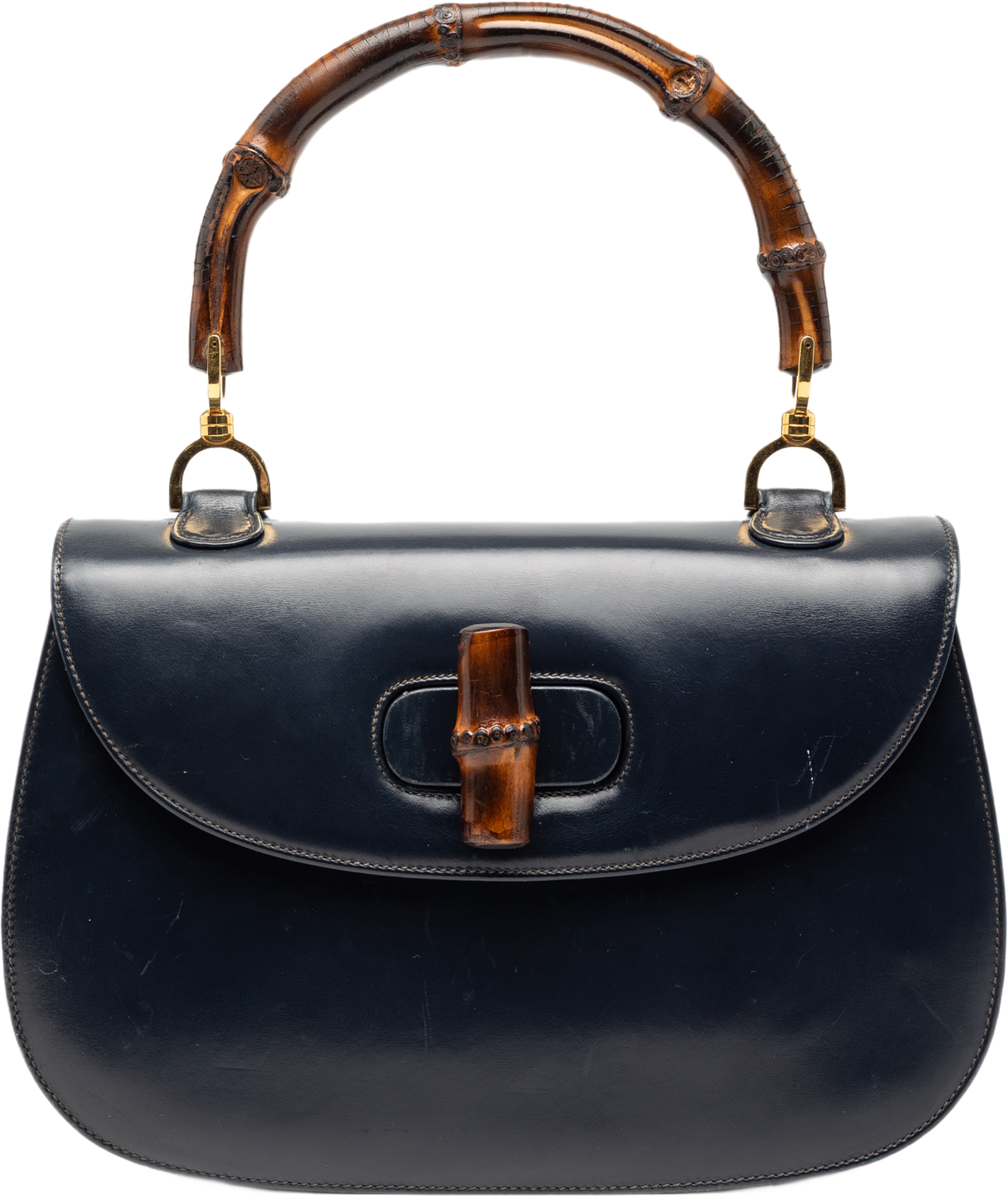 Gucci Calfskin Bamboo Night, från Luxclusif, i färgen navy. Klicka för att öppna bilden i stort format