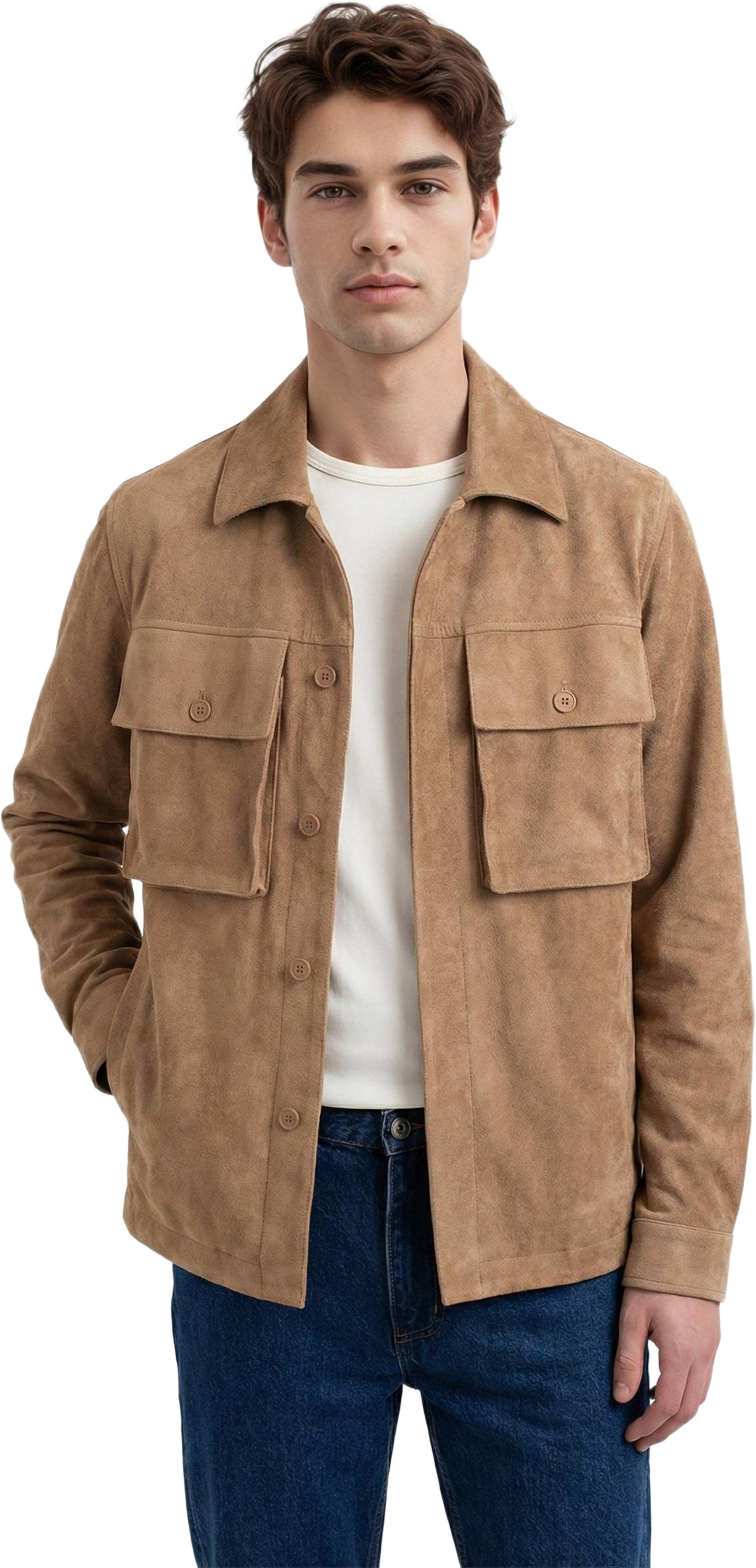 Nash Vegan Suede Jacket, från Ciszere, i färgen brown. Klicka för att öppna bilden i stort format