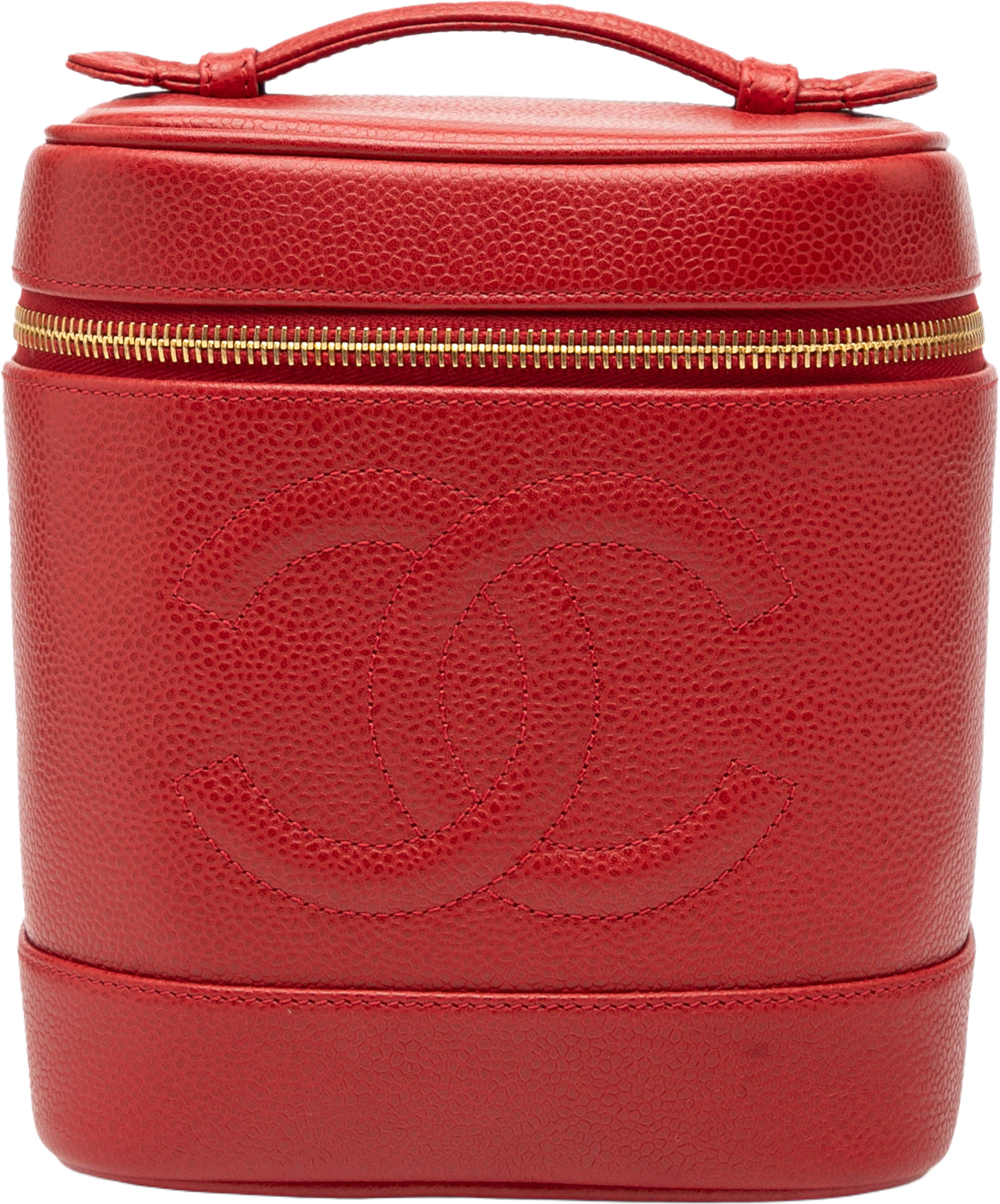 Chanel Cc Caviar Vanity Bag, från Luxclusif, i färgen red. Klicka för att öppna bilden i stort format