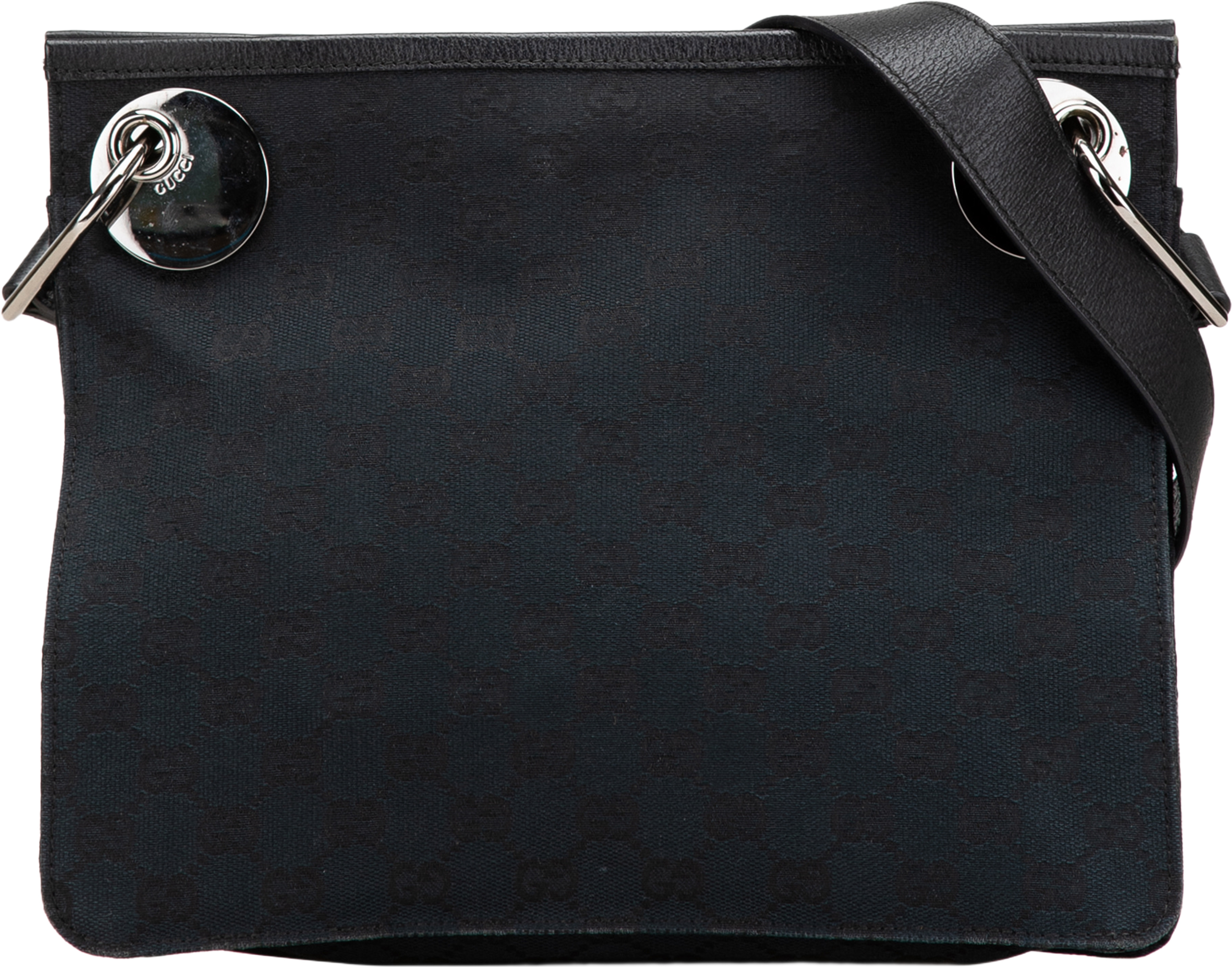 Gucci Gg Canvas Eclipse Crossbody, från Luxclusif, i färgen navy. Klicka för att öppna bilden i stort format