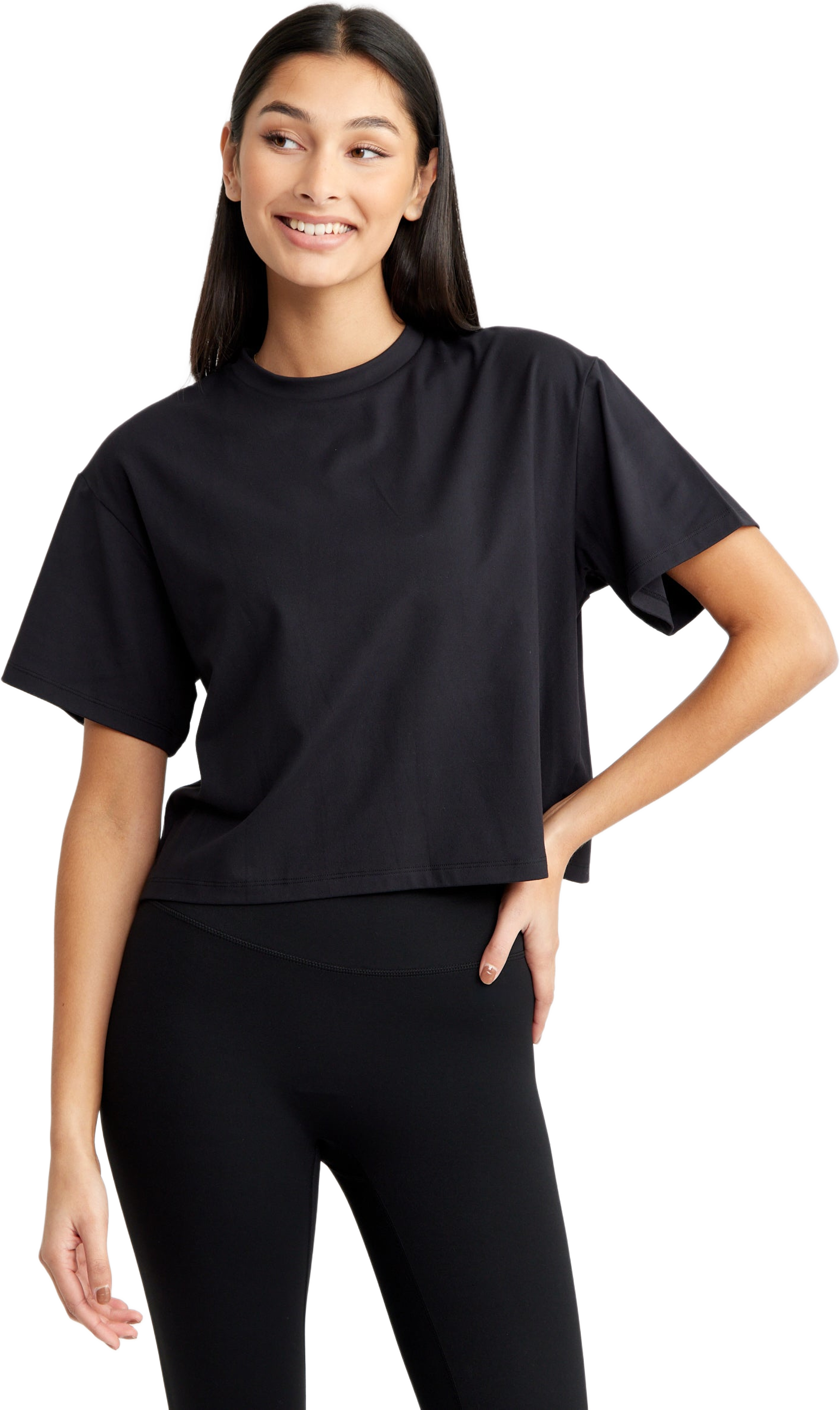 Butter Soft Cropped Tee, från Drop of Mindfulness, i färgen black. Klicka för att öppna bilden i stort format