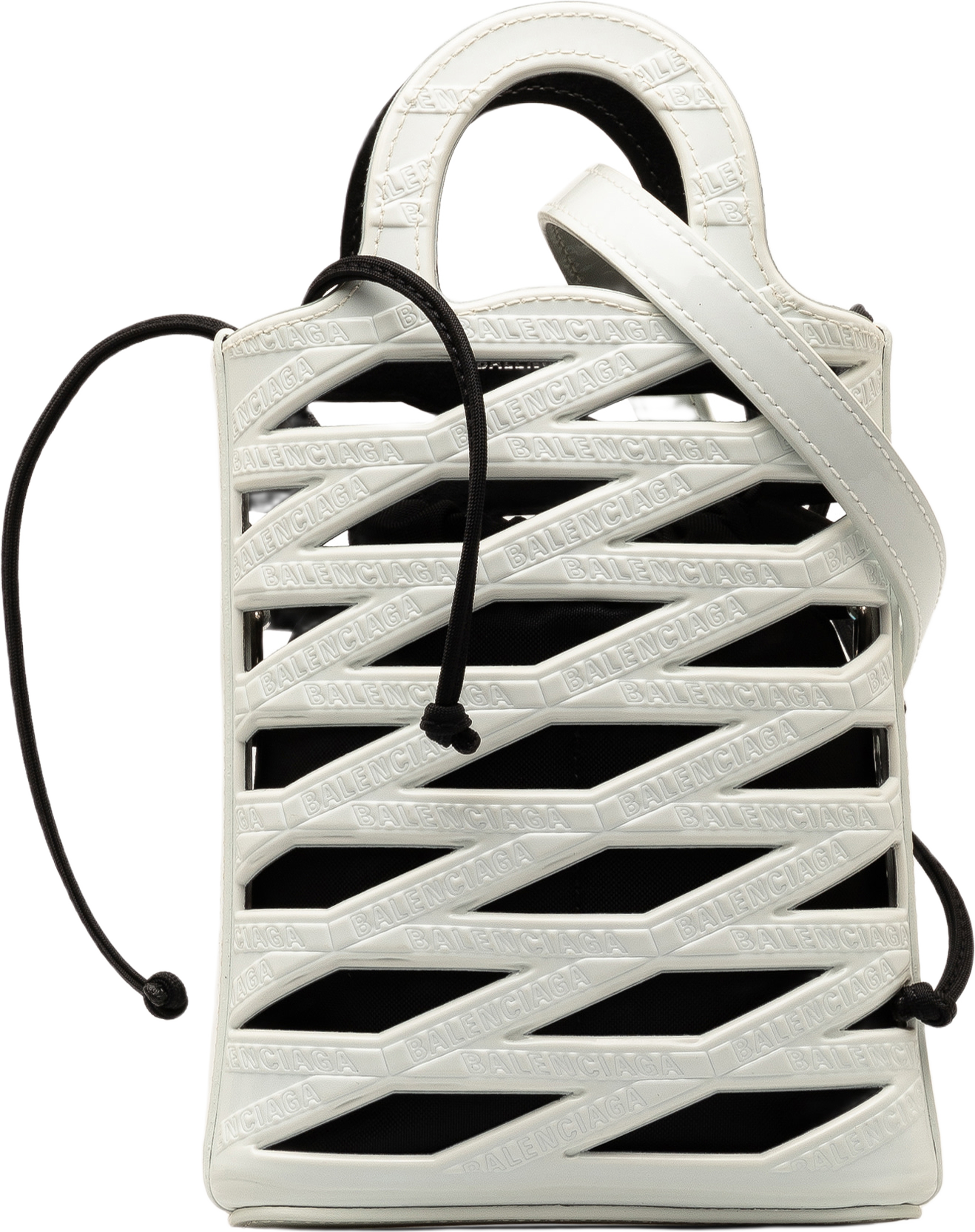 Balenciaga Neo Basket Phone Holder, från Luxclusif, i färgen white. Klicka för att öppna bilden i stort format