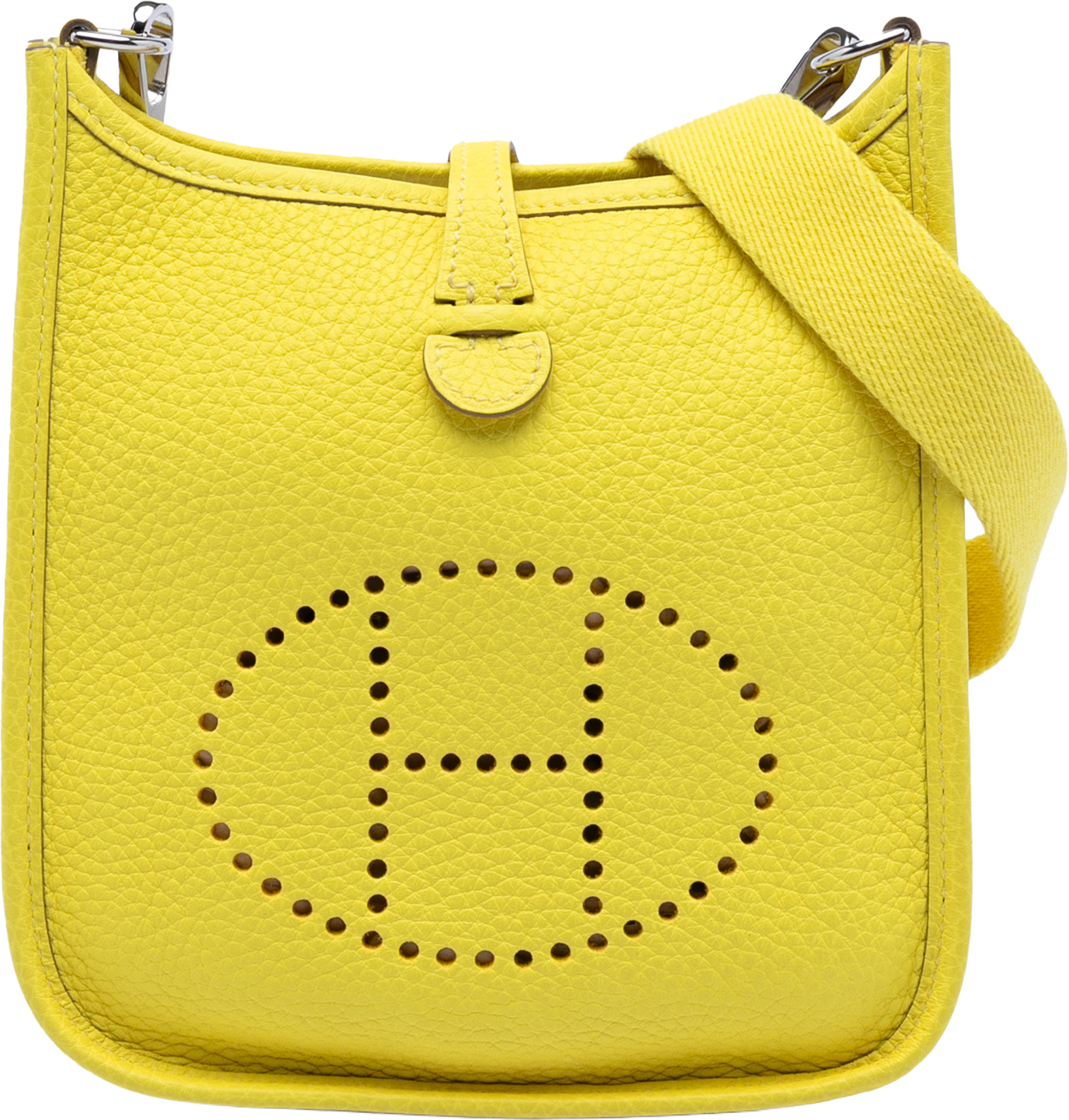 Hermès Clemence Evelyne Tpm, från Luxclusif, i färgen yellow. Klicka för att öppna bilden i stort format