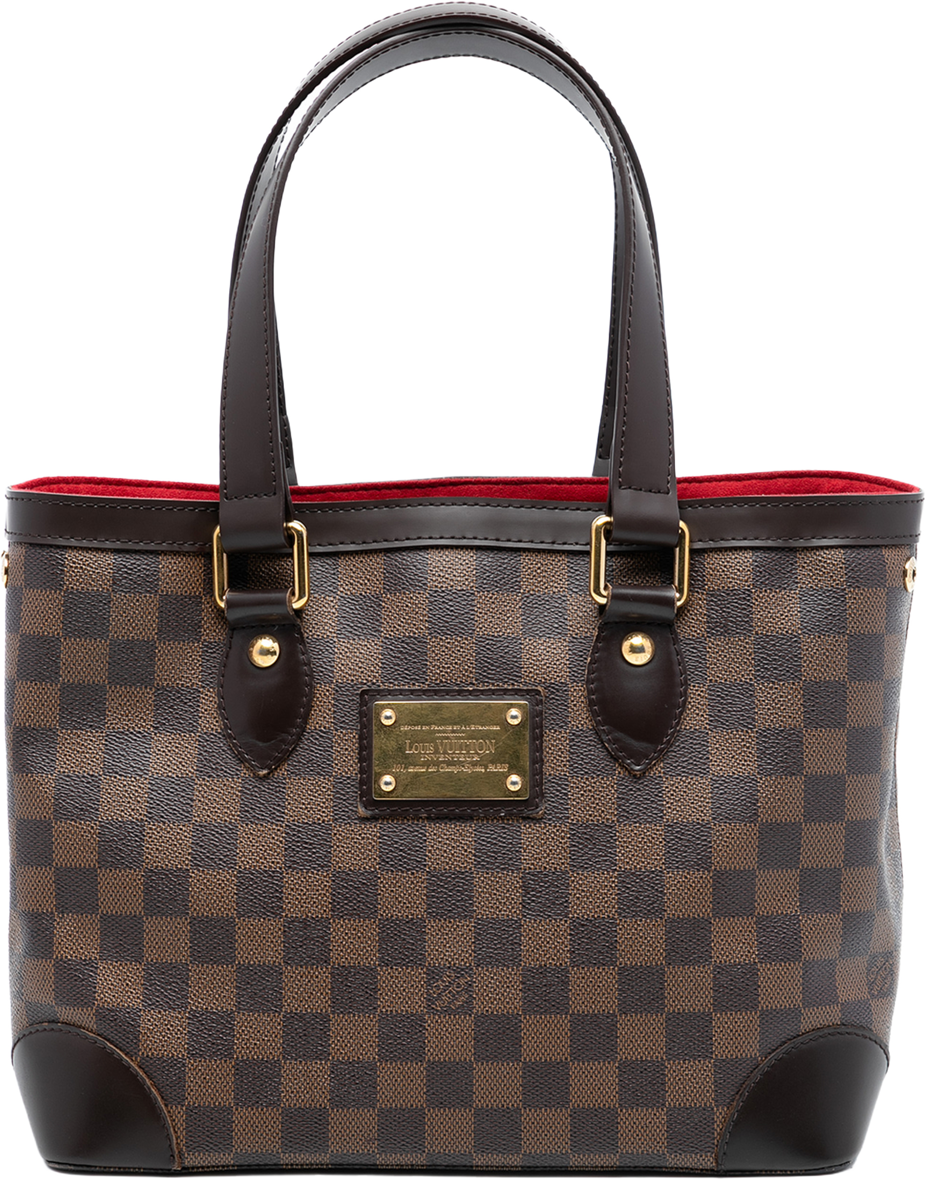 Louis Vuitton Damier Ebene Hampstead Pm, från Luxclusif, i färgen brown. Klicka för att öppna bilden i stort format
