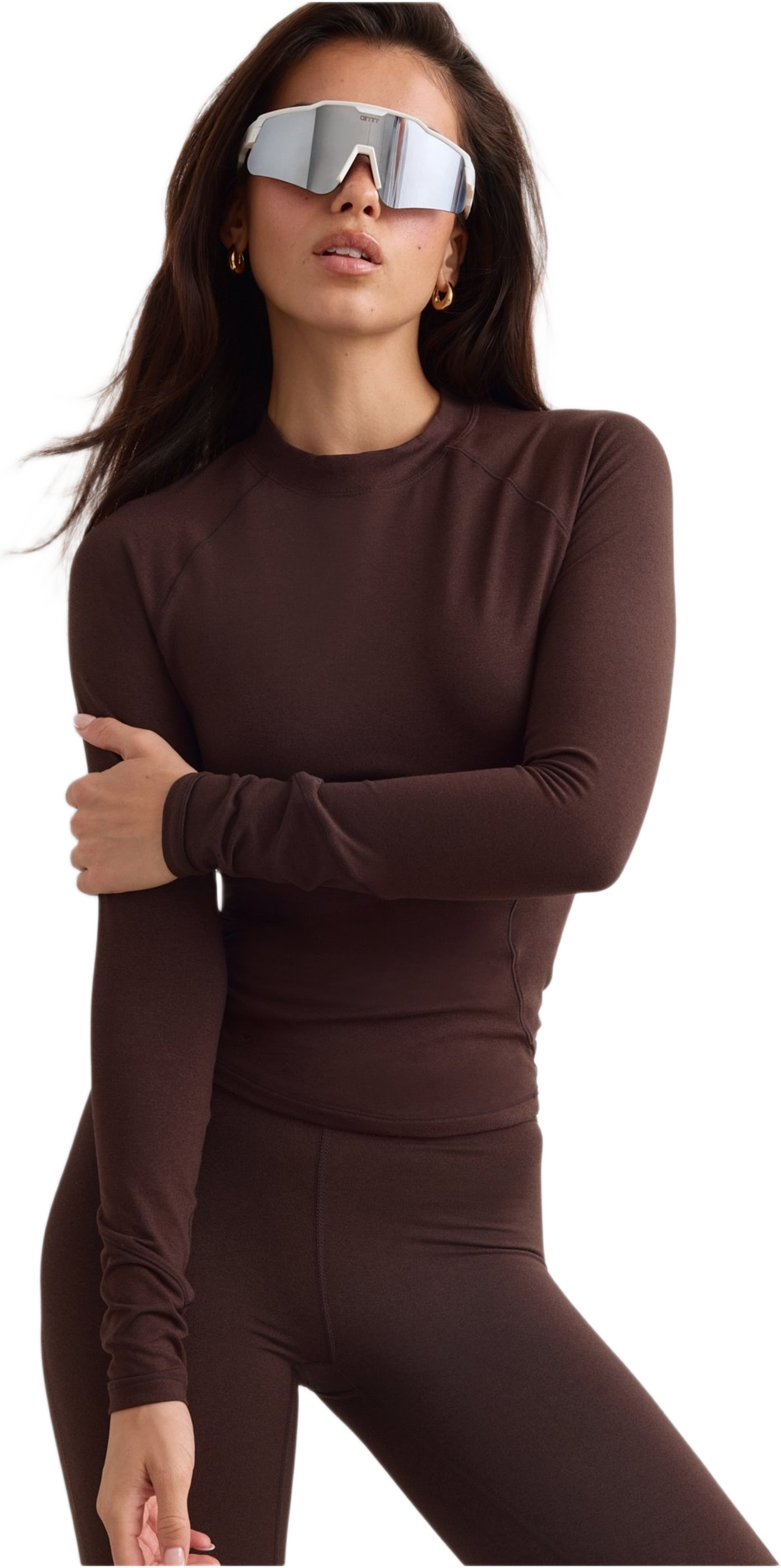 Baselayer Long Sleeve Top, från aim'n, i färgen chocolate. Klicka för att öppna bilden i stort format