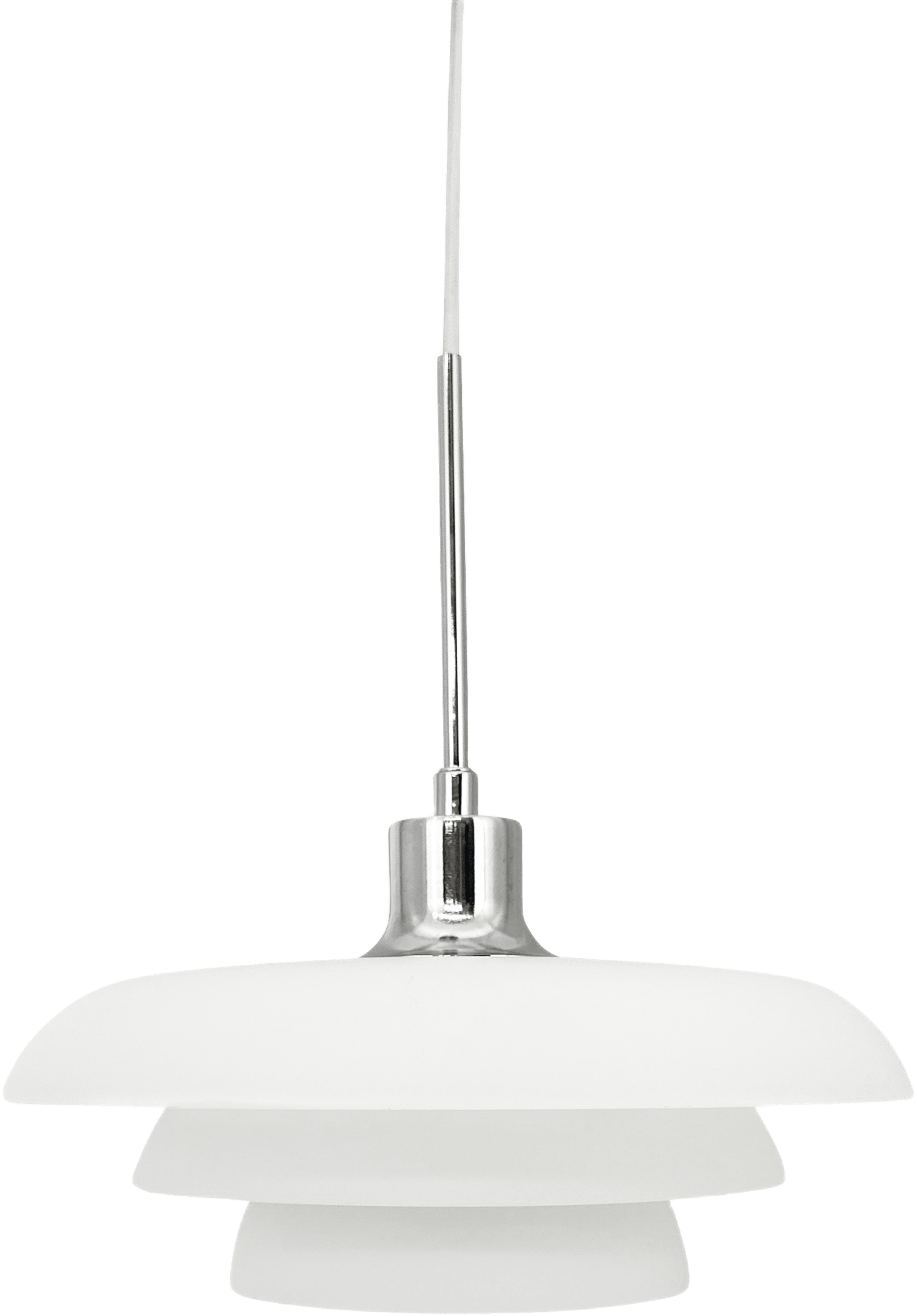 Ava D31 Pendant Opal, från Dyberg Larsen, i färgen opal/ chrome. Klicka för att öppna bilden i stort format