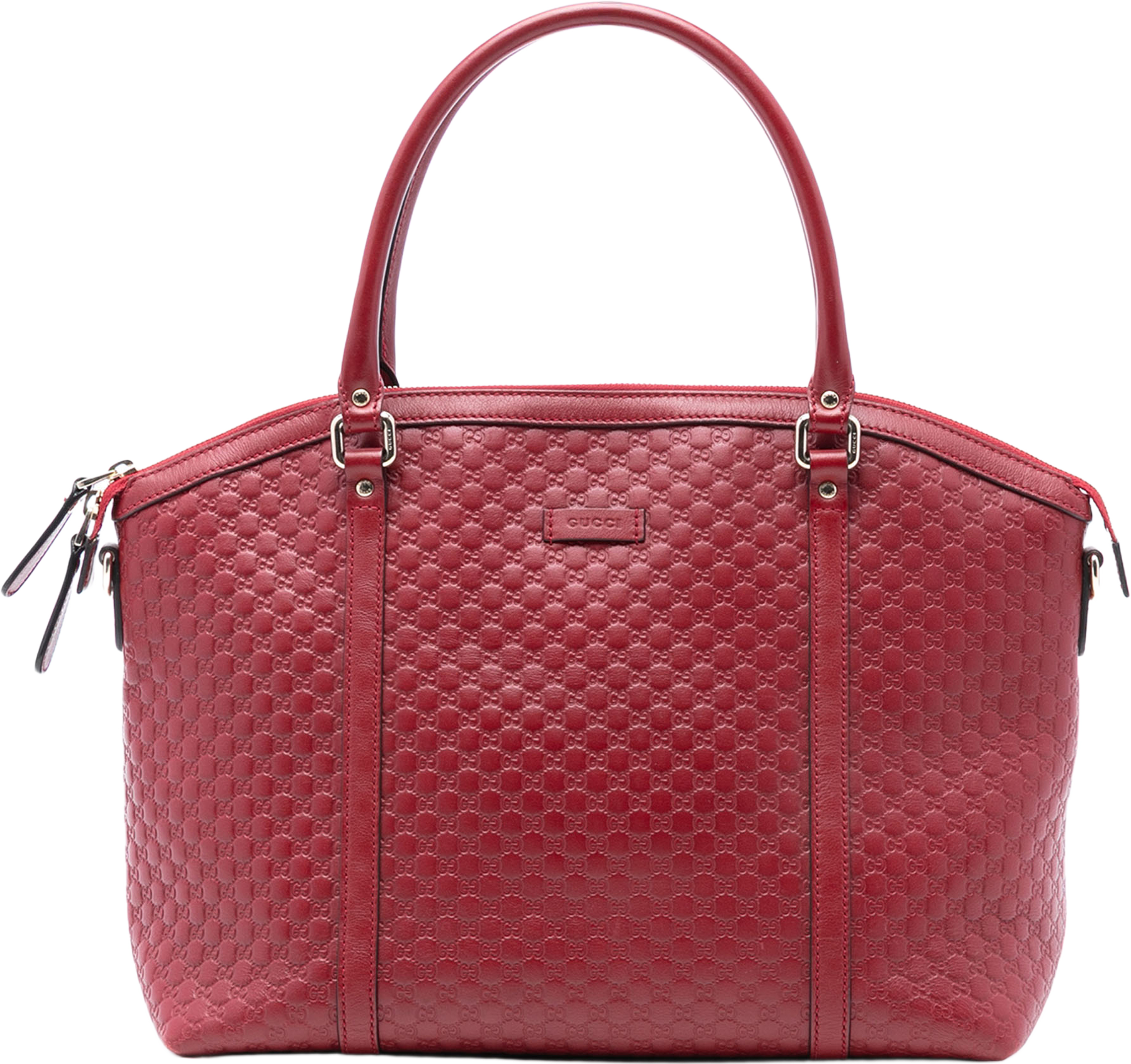 Gucci Large Microguccissima Dome Satchel, från Luxclusif, i färgen red. Klicka för att öppna bilden i stort format