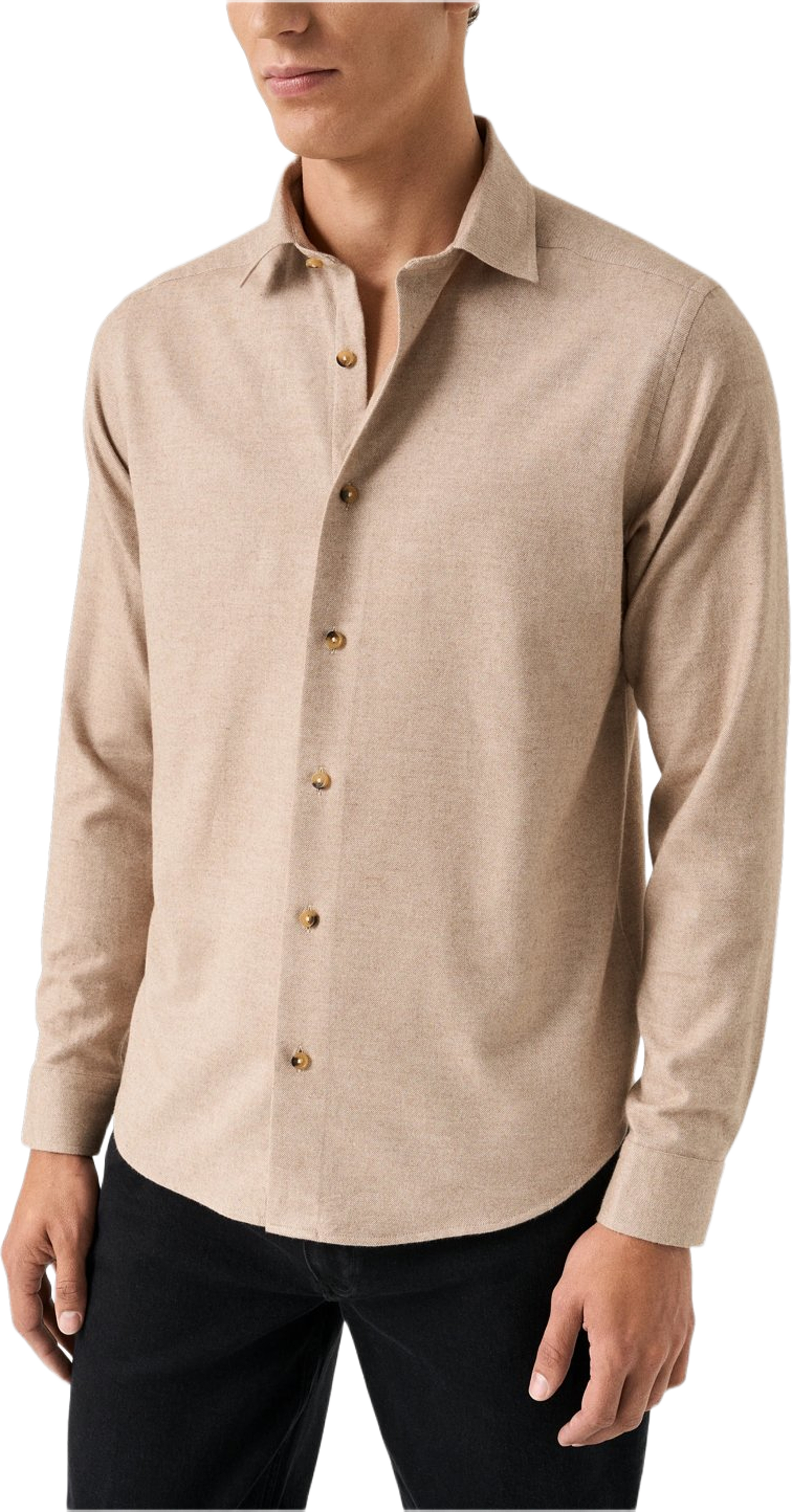 Flanellskjorta Casual Fit, från Eton, i färgen beige. Klicka för att öppna bilden i stort format