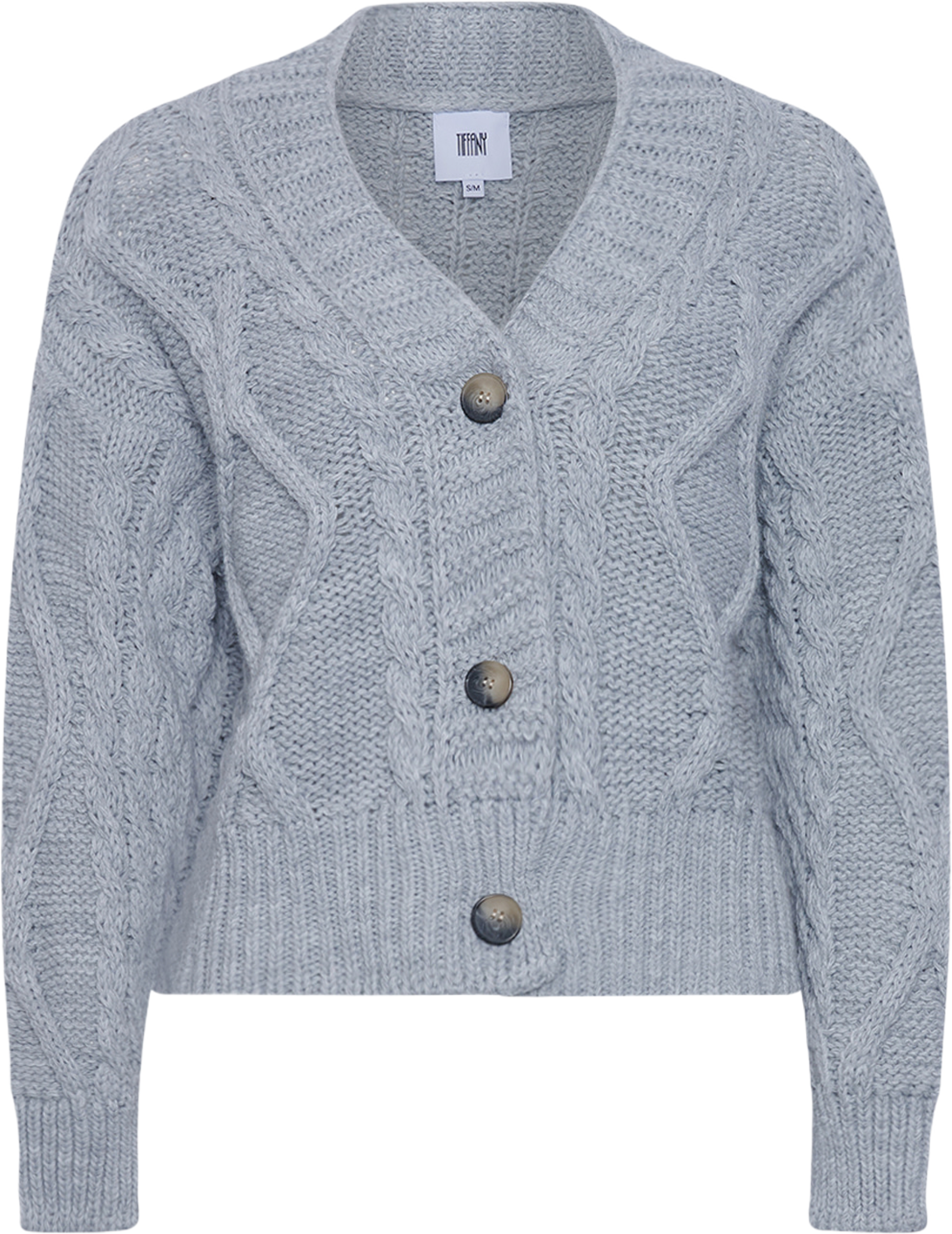 Carla, Cardigan Knit - Light Grey