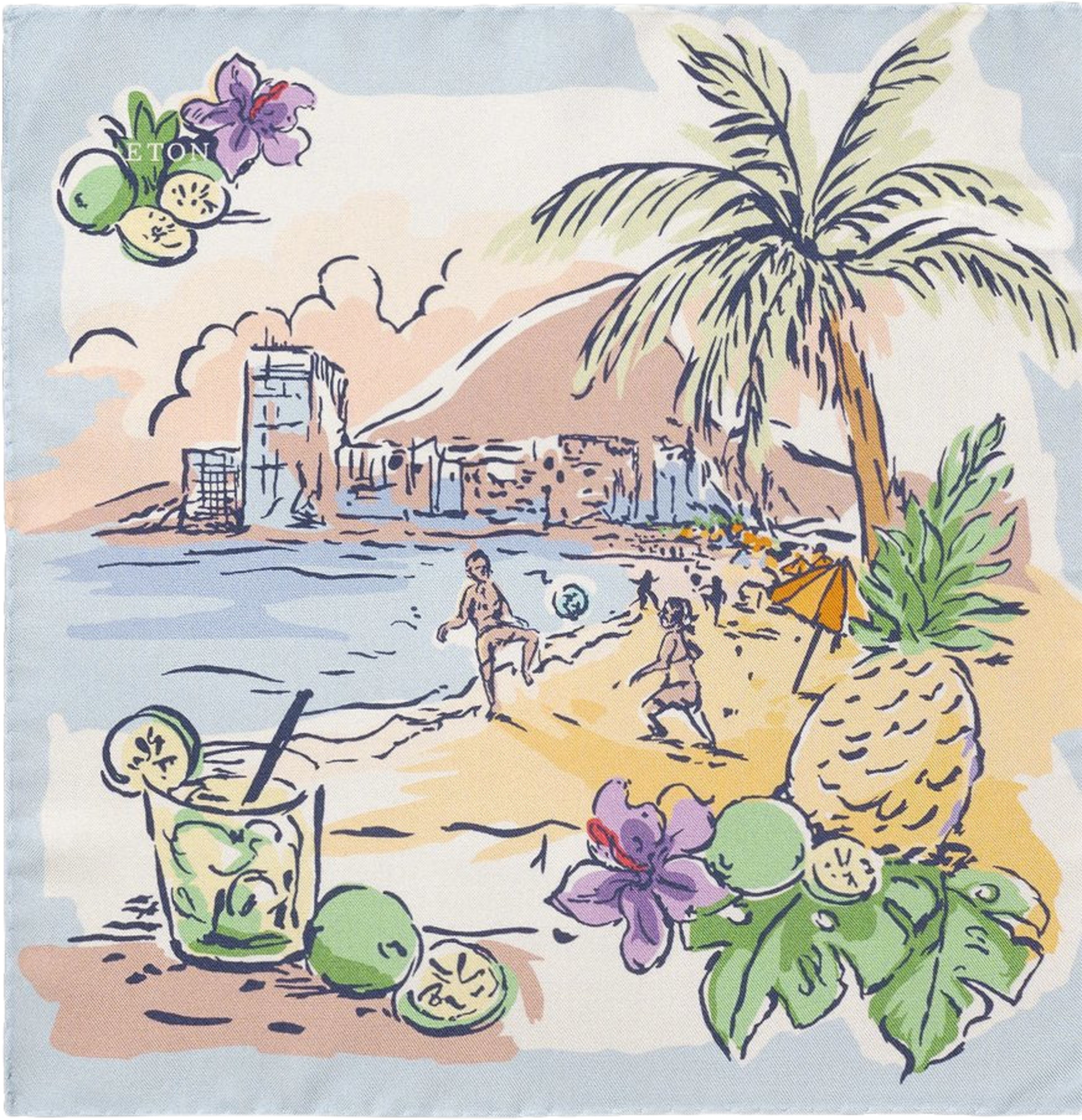 Oxford Sidenbröstnäsduk, från Eton, i färgen multi. Klicka för att öppna bilden i stort format