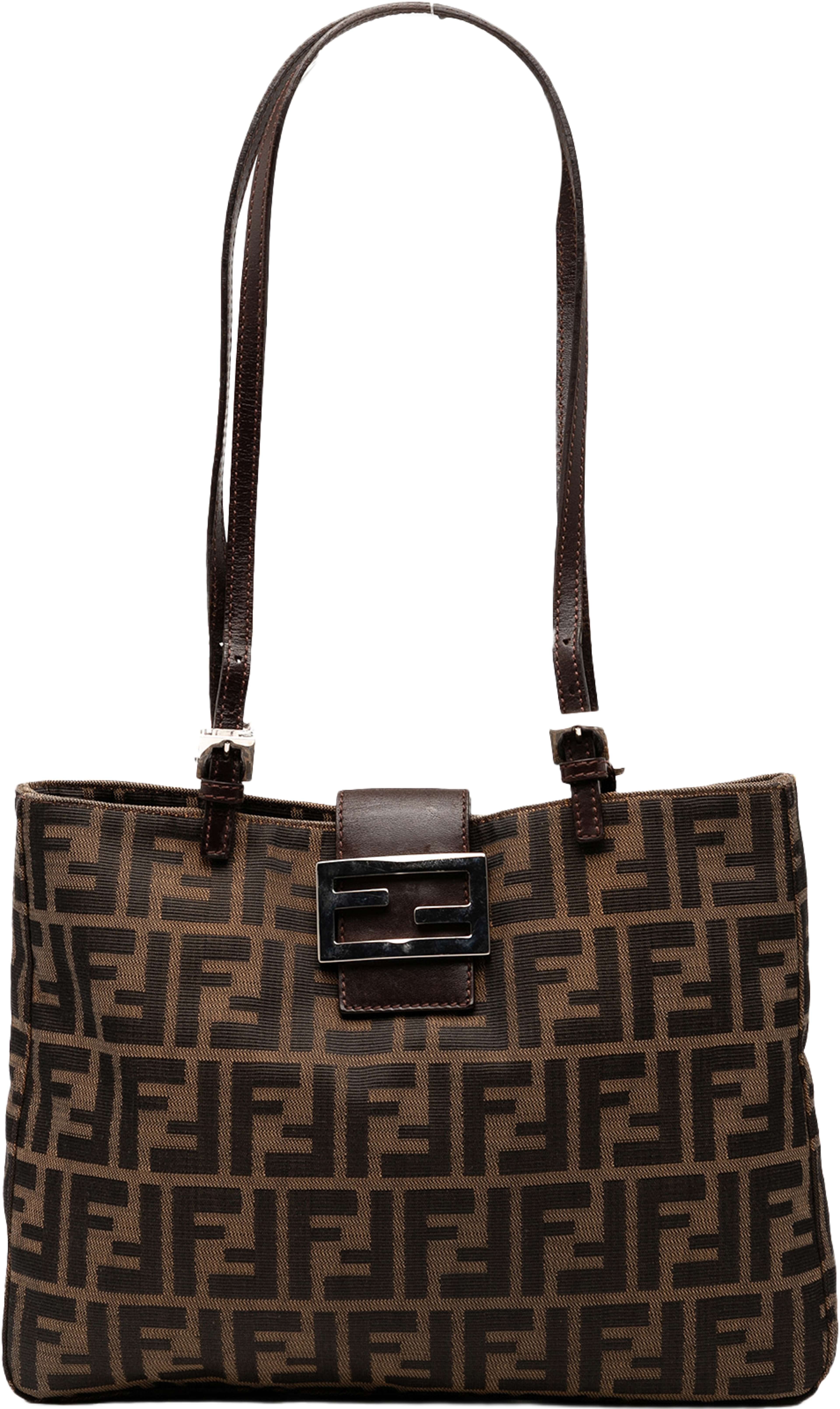 Fendi Zucca Canvas Shoulder Bag, från Luxclusif, i färgen brown. Klicka för att öppna bilden i stort format