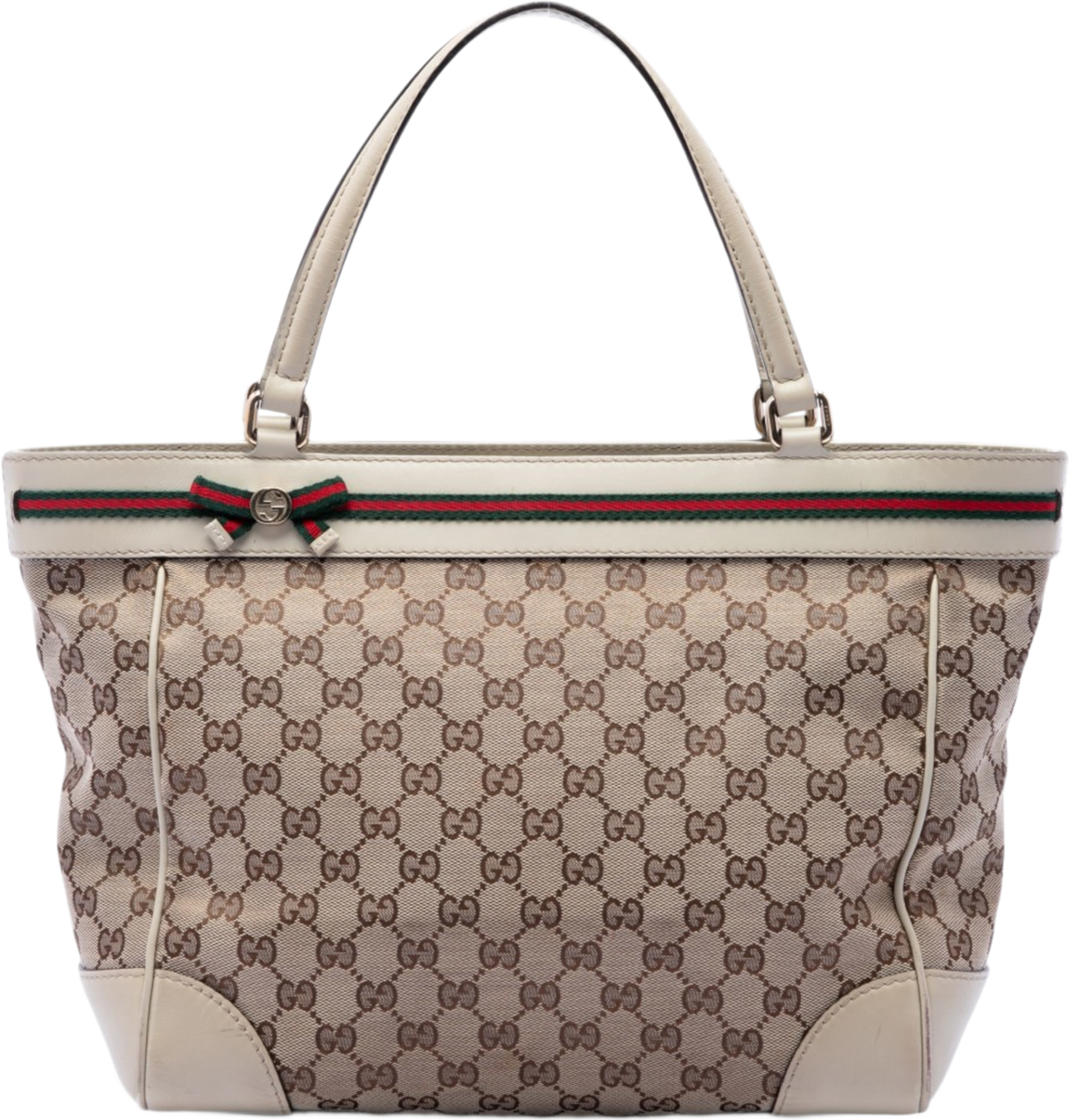 Gucci Gg Canvas Web Mayfair Tote, från Luxclusif, i färgen beige. Klicka för att öppna bilden i stort format