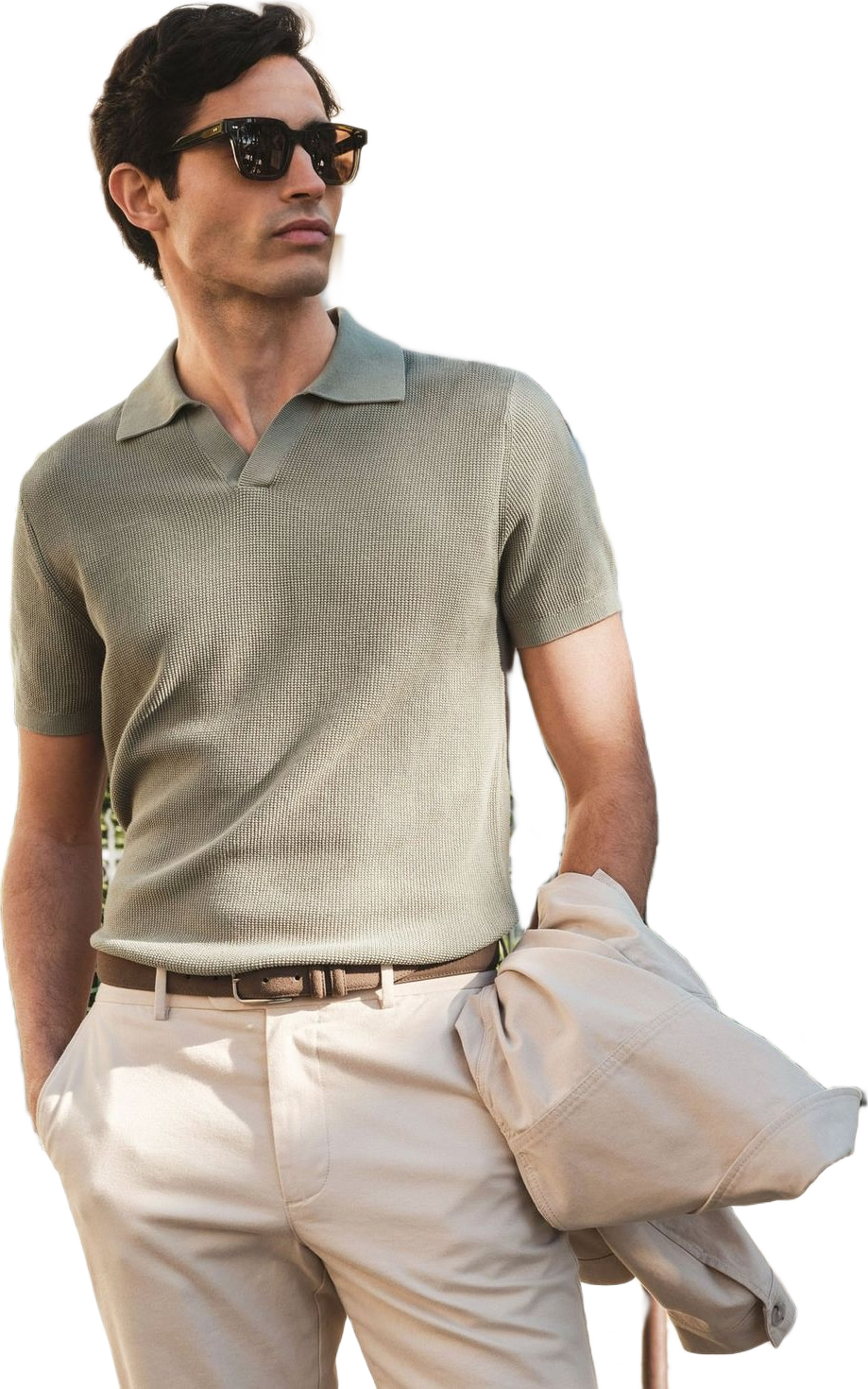 Cotton Texture Knitted Ss Polo Sweater (pascal)