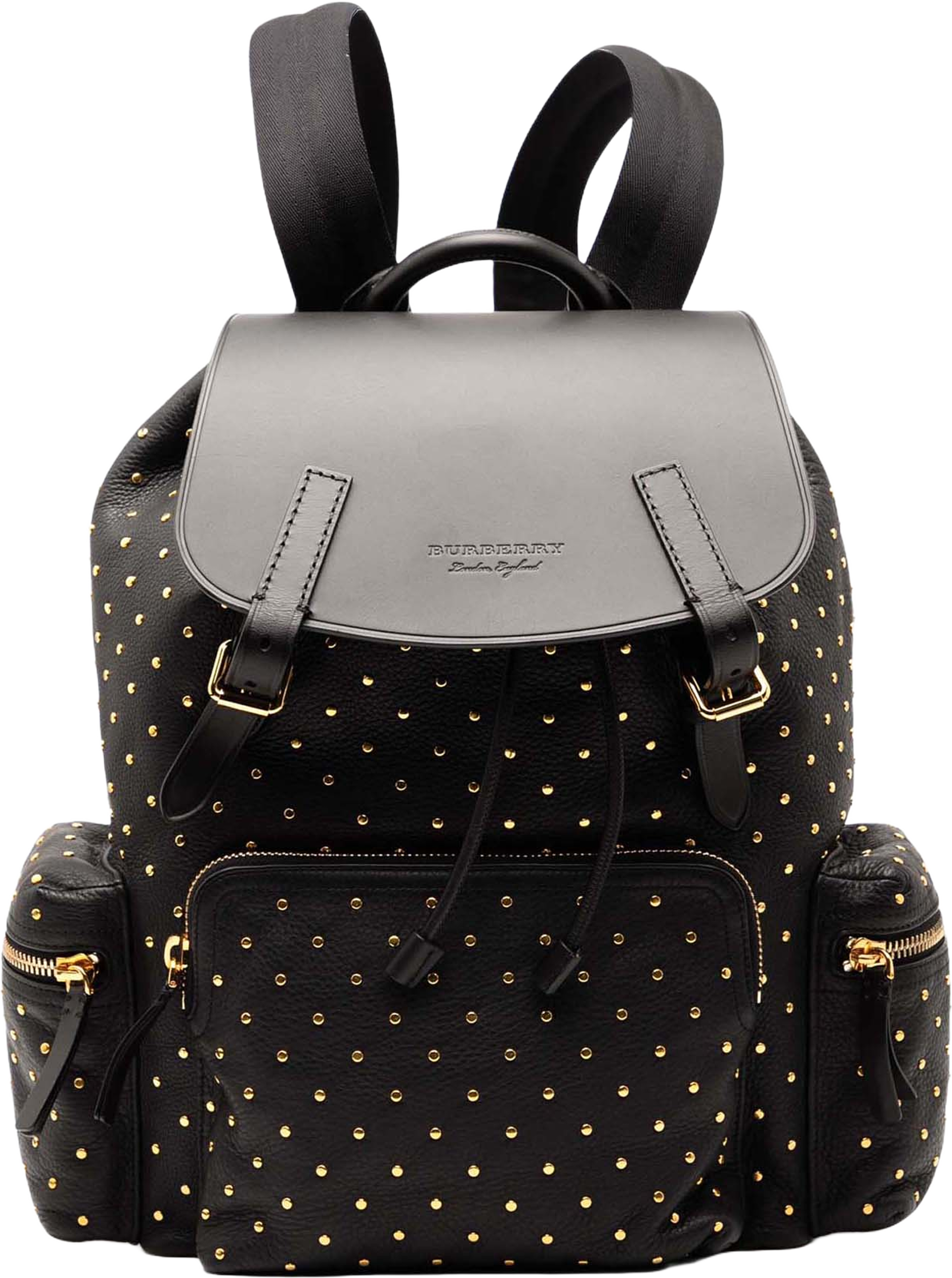 Burberry Leather Studded Rucksack Backpack, från Luxclusif, i färgen black. Klicka för att öppna bilden i stort format