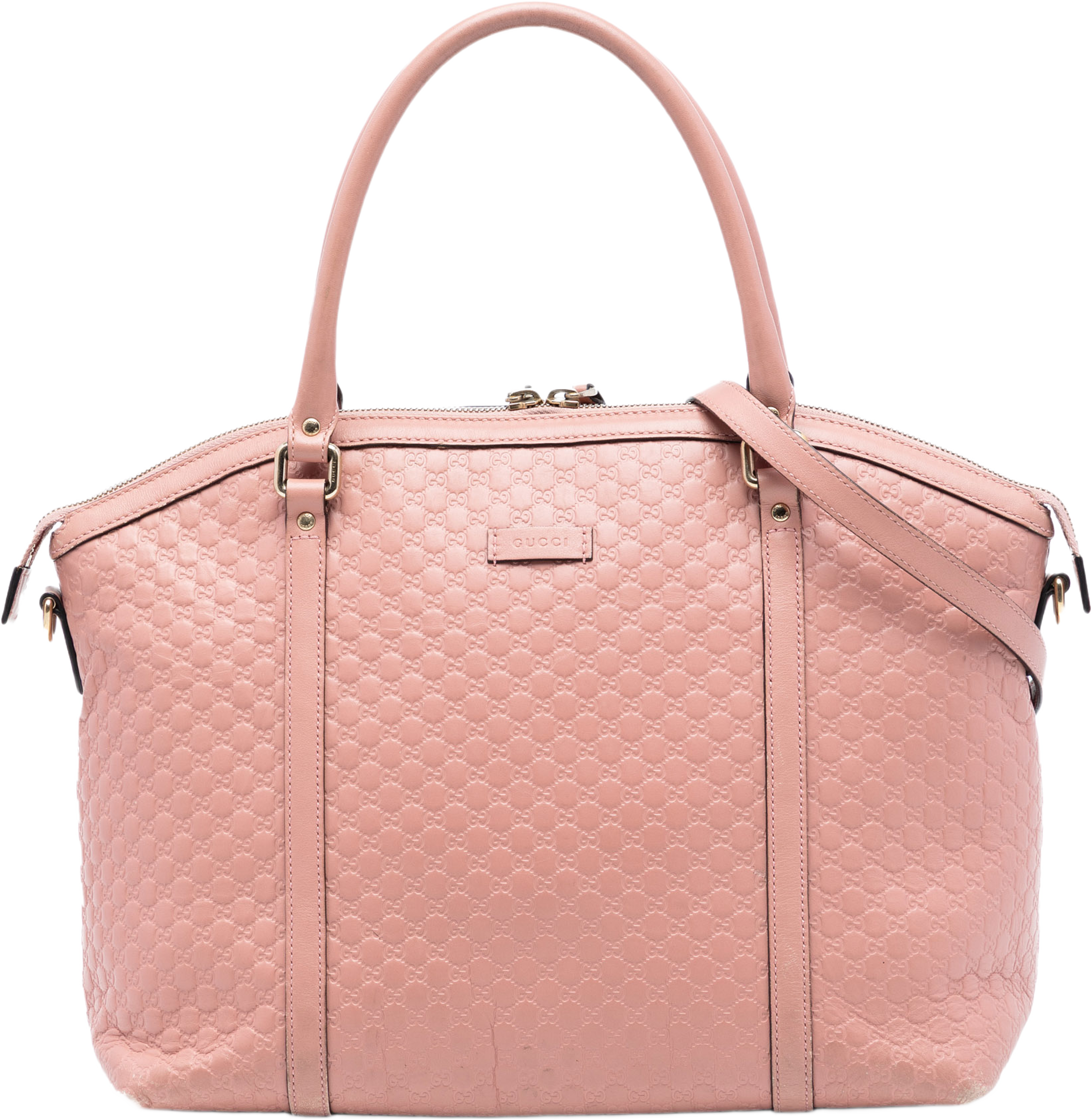 Gucci Large Microguccissima Dome Satchel, från Luxclusif, i färgen pink. Klicka för att öppna bilden i stort format
