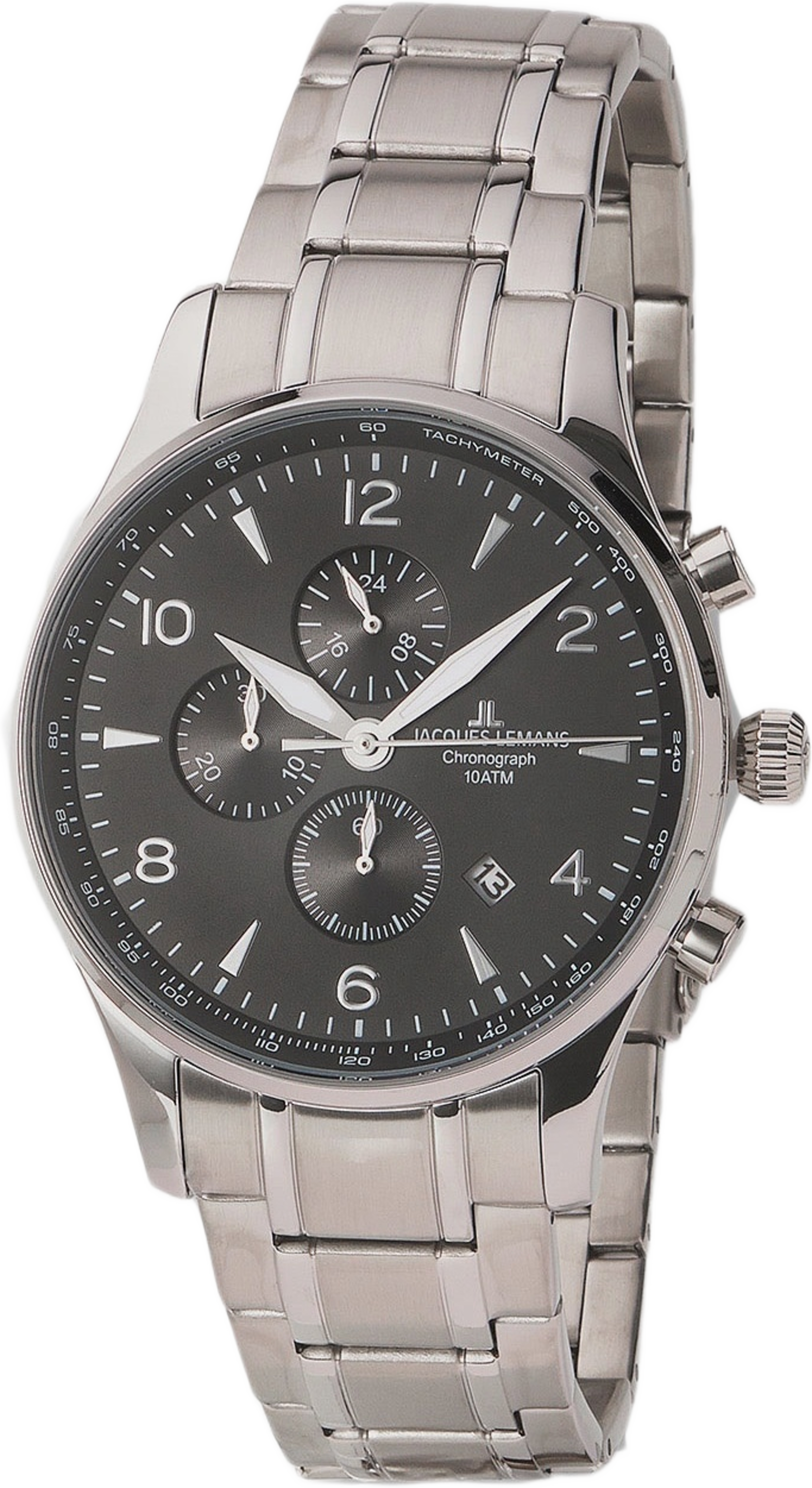 Jacques Lemans London Herr, Stl/svart 44 Mm - 1-1844ze, från Jacques Lemans, i färgen black. Klicka för att öppna bilden i stort format