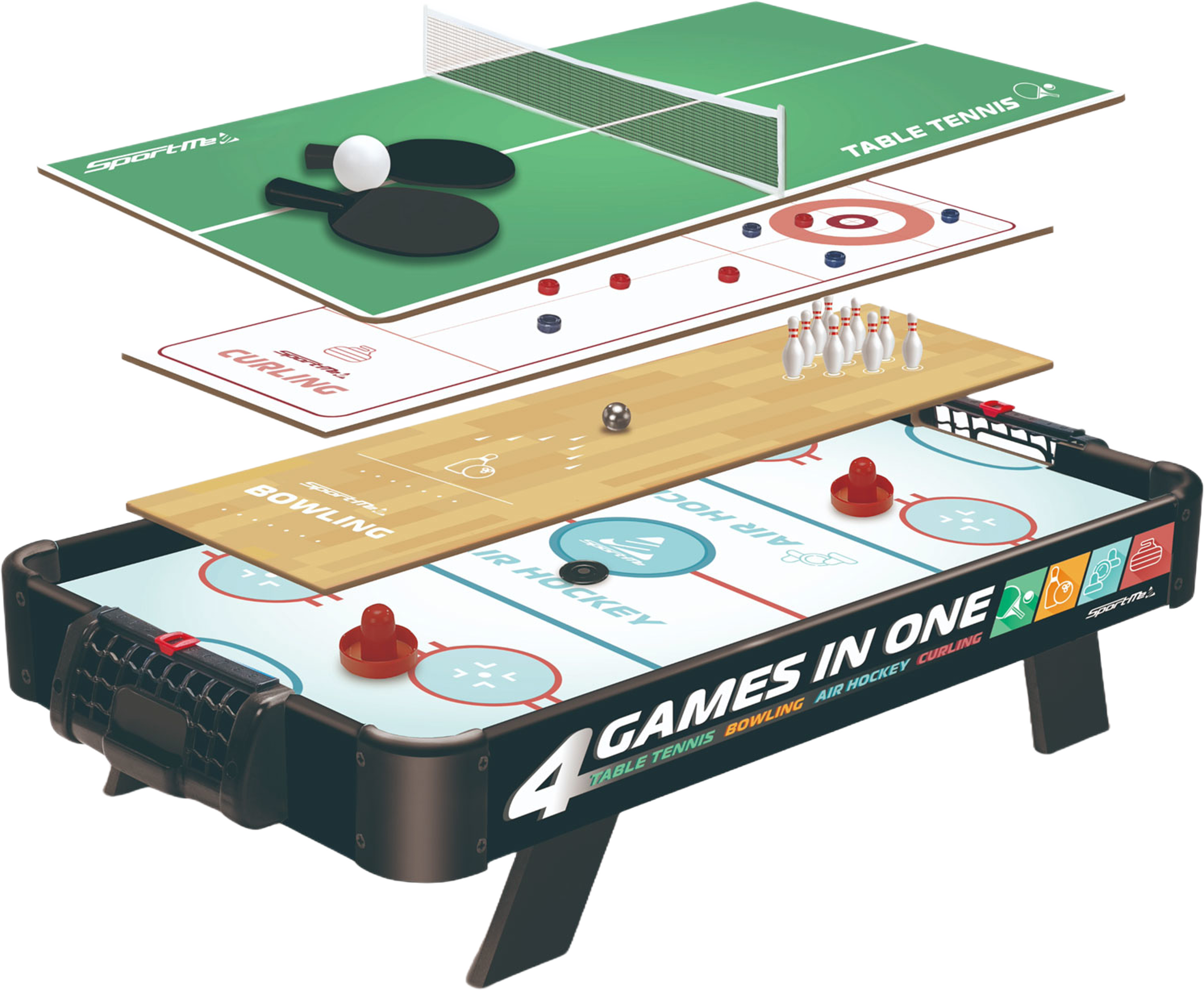 Bordspel 4 I 1, från Sportme, i färgen svart. Klicka för att öppna bilden i stort format