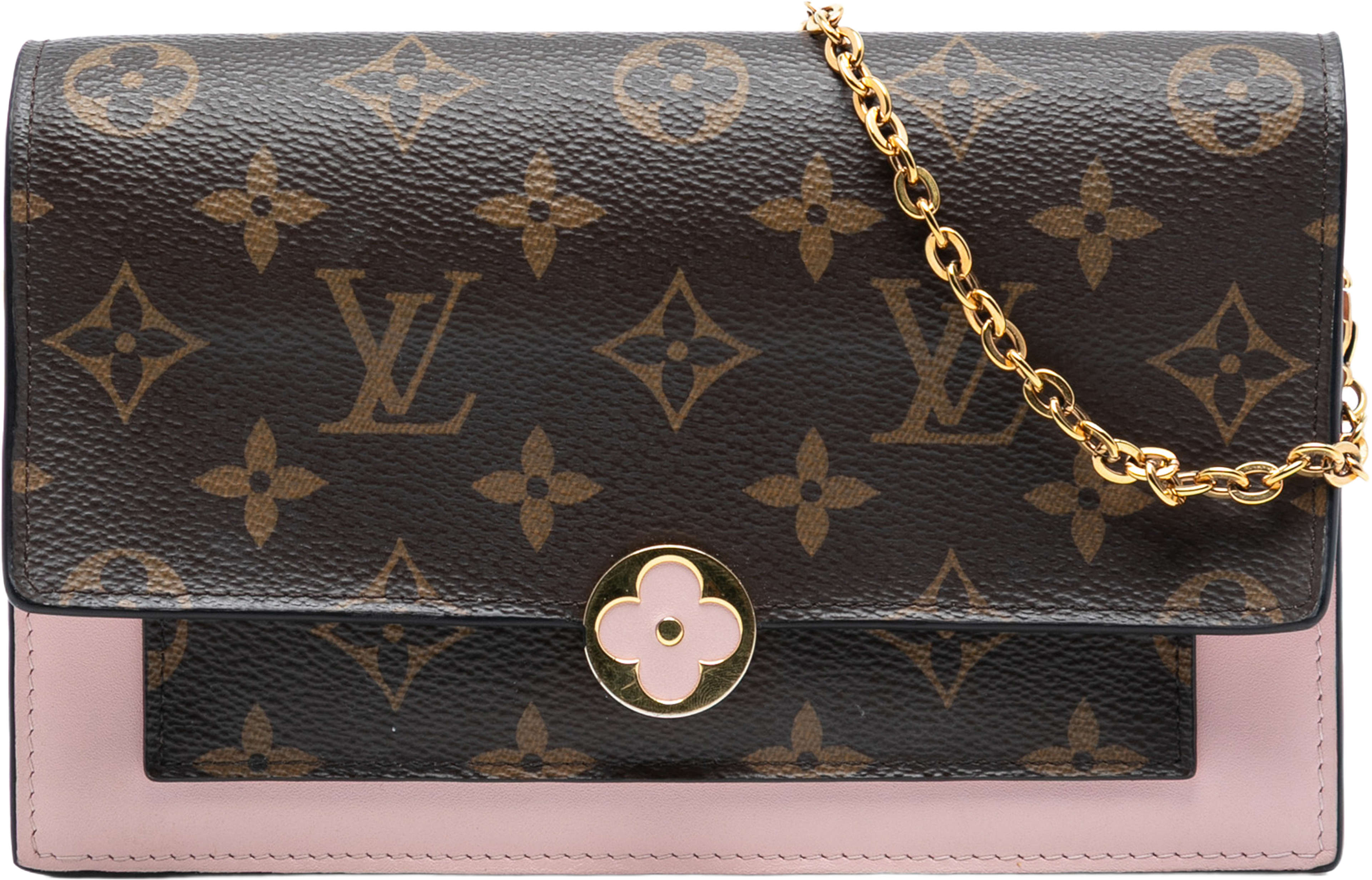 Louis Vuitton Monogram Flore Wallet On Chain, från Luxclusif, i färgen brown. Klicka för att öppna bilden i stort format