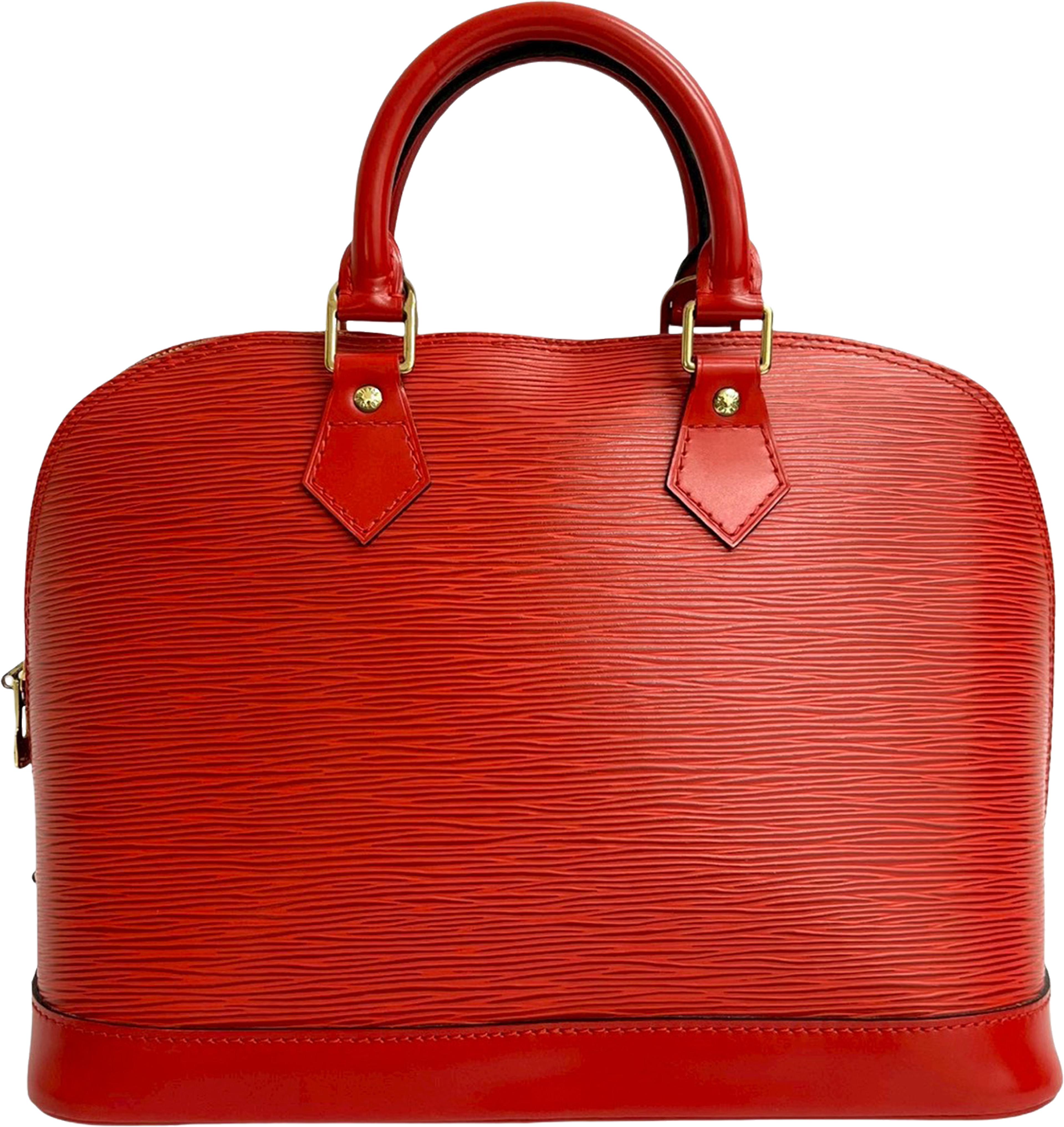 Louis Vuitton Epi Alma Pm, från Luxclusif, i färgen red. Klicka för att öppna bilden i stort format
