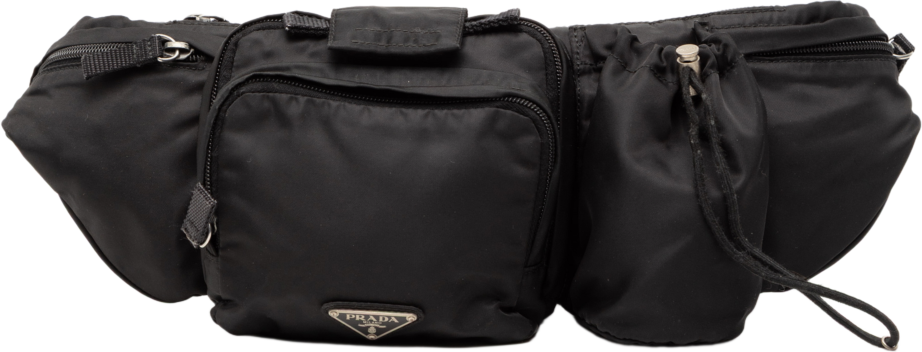 Prada Tessuto Multi Pocket Belt Bag, från Luxclusif, i färgen black. Klicka för att öppna bilden i stort format