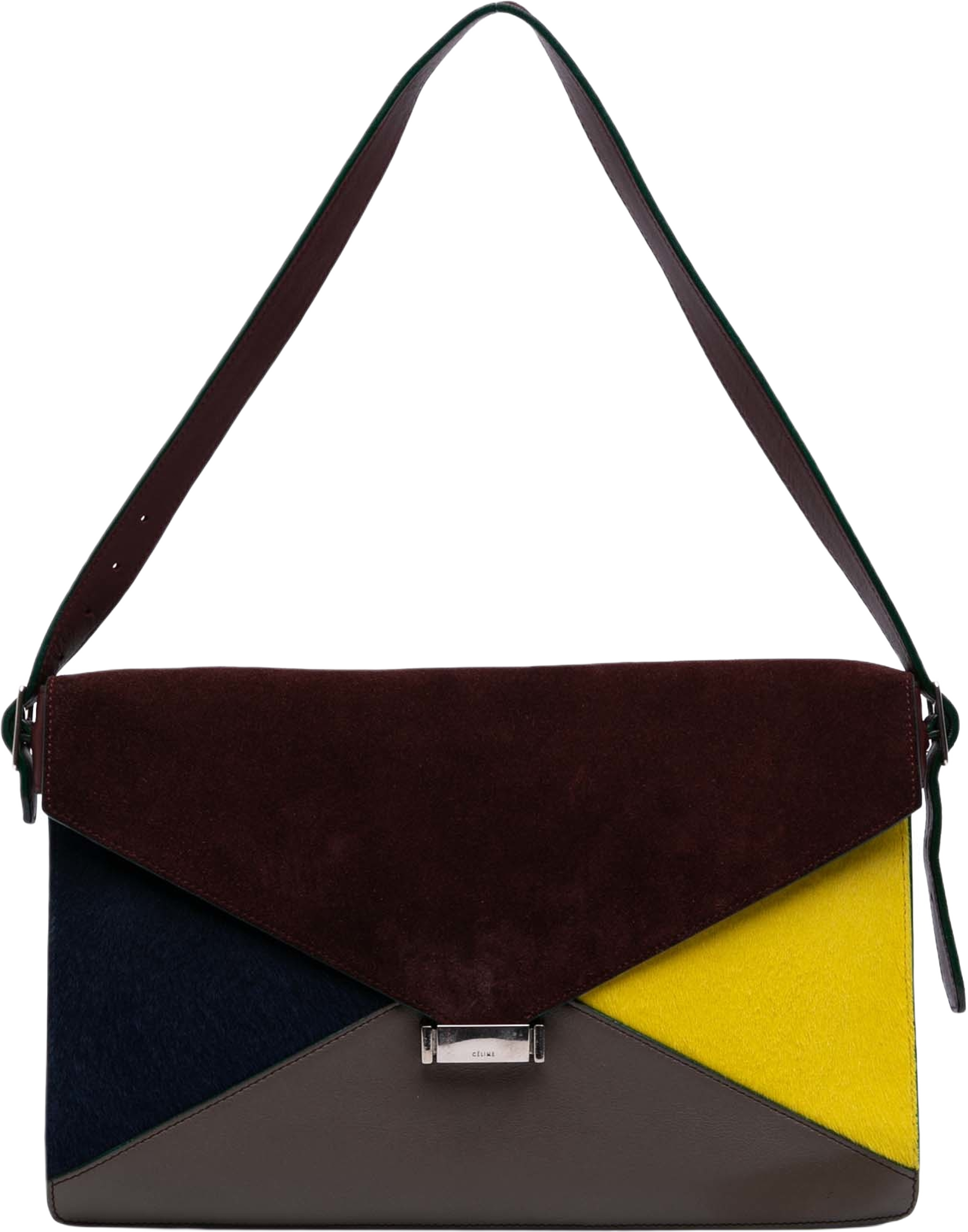 Celine Suede Calfskin And Pony Hair Diamond Clutch, från Luxclusif, i färgen bordeaux. Klicka för att öppna bilden i stort format