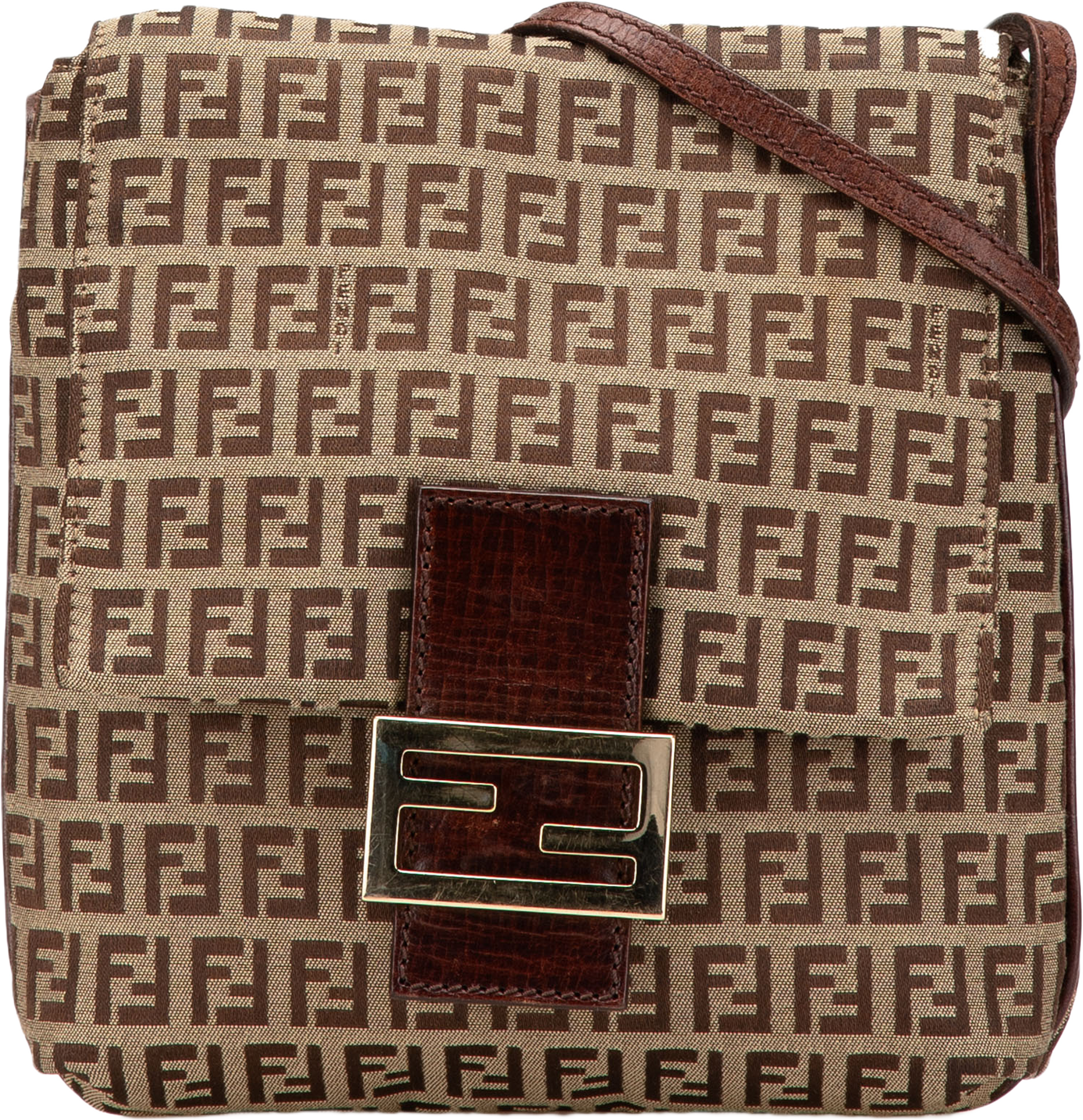Fendi Zucchino Canvas Crossbody, från Luxclusif, i färgen beige. Klicka för att öppna bilden i stort format
