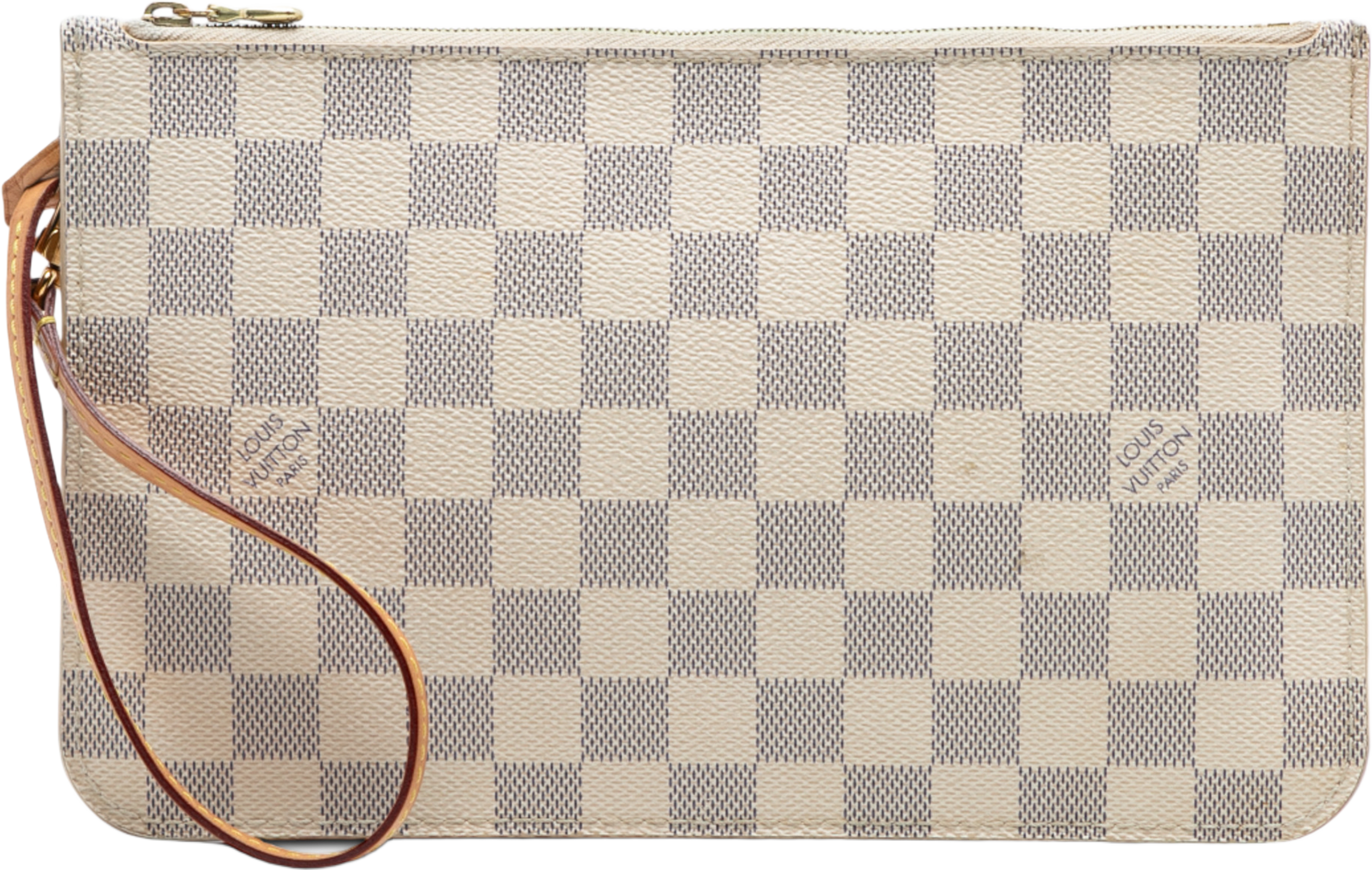 Louis Vuitton Damier Azur Neverfull Mm Pouch, från Luxclusif, i färgen white. Klicka för att öppna bilden i stort format