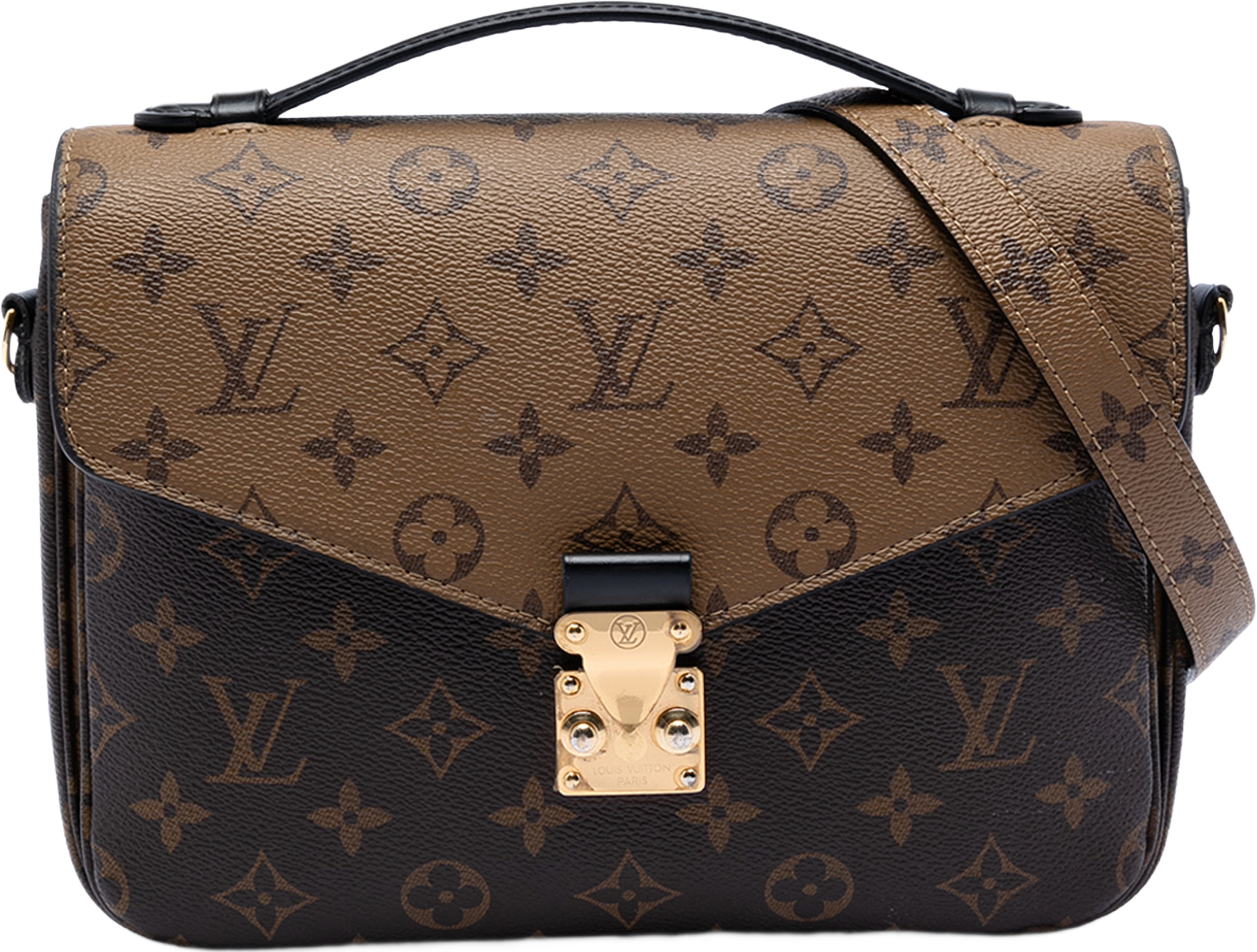 Louis Vuitton Monogram Reverse Pochette Metis, från Luxclusif, i färgen brown. Klicka för att öppna bilden i stort format
