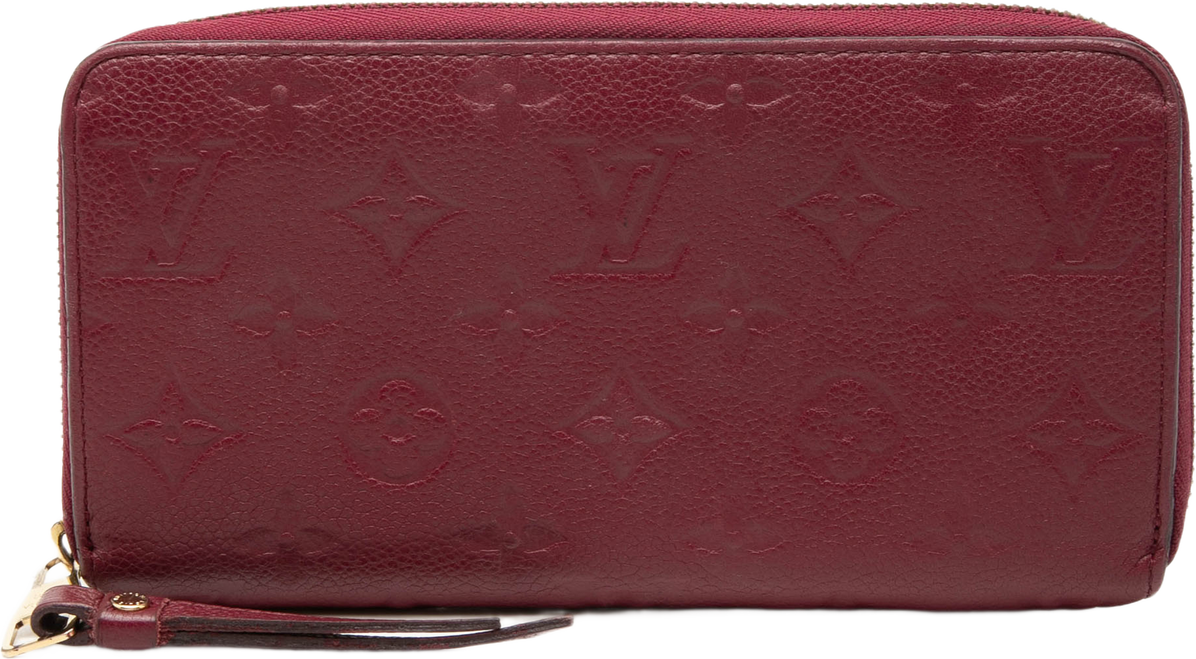 Louis Vuitton Monogram Empreinte Zippy Long Wallet, från Luxclusif, i färgen röd. Klicka för att öppna bilden i stort format
