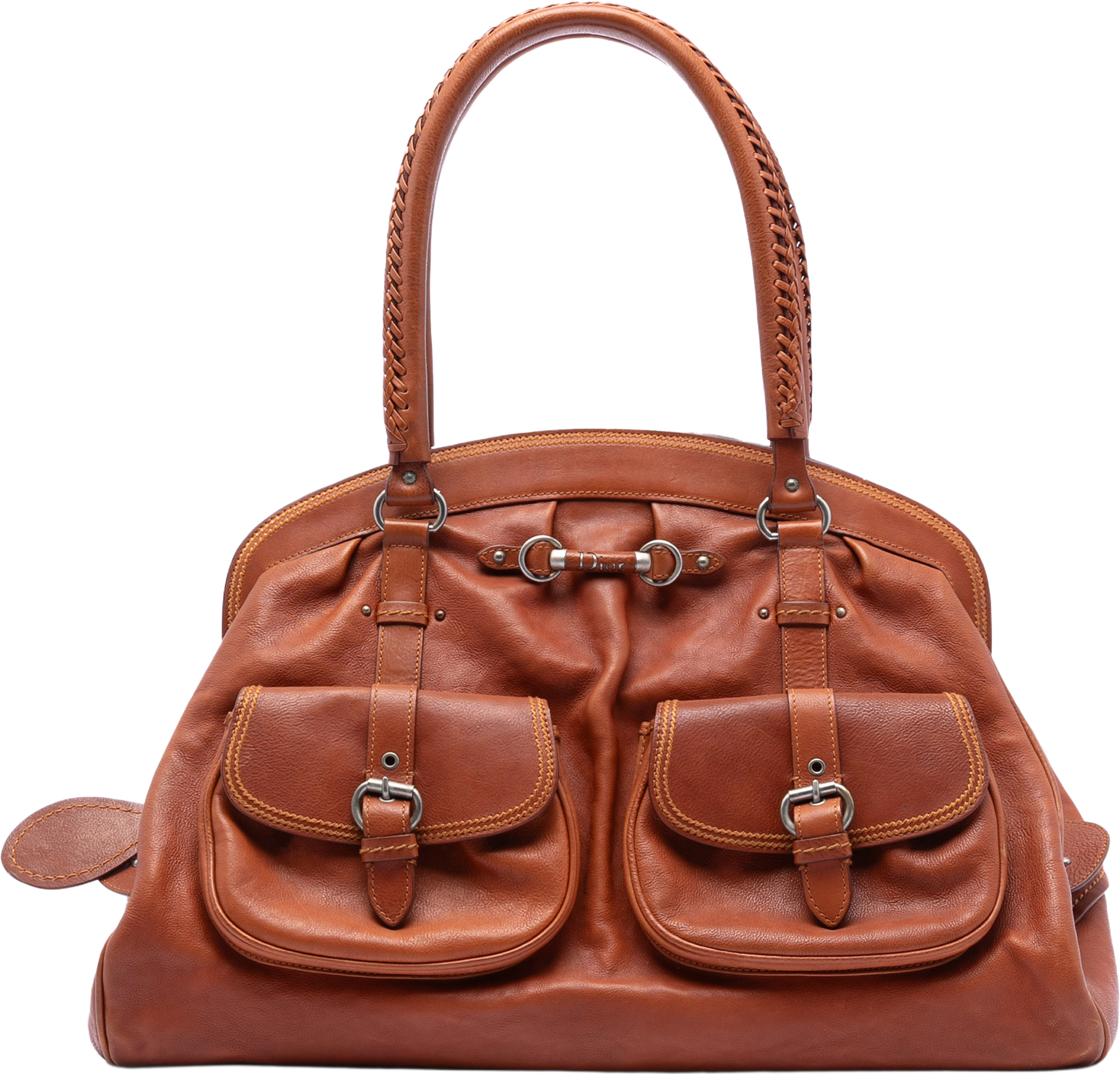 Dior Large Calfskin My Dior Pockets Frame Handbag, från Luxclusif, i färgen brown. Klicka för att öppna bilden i stort format