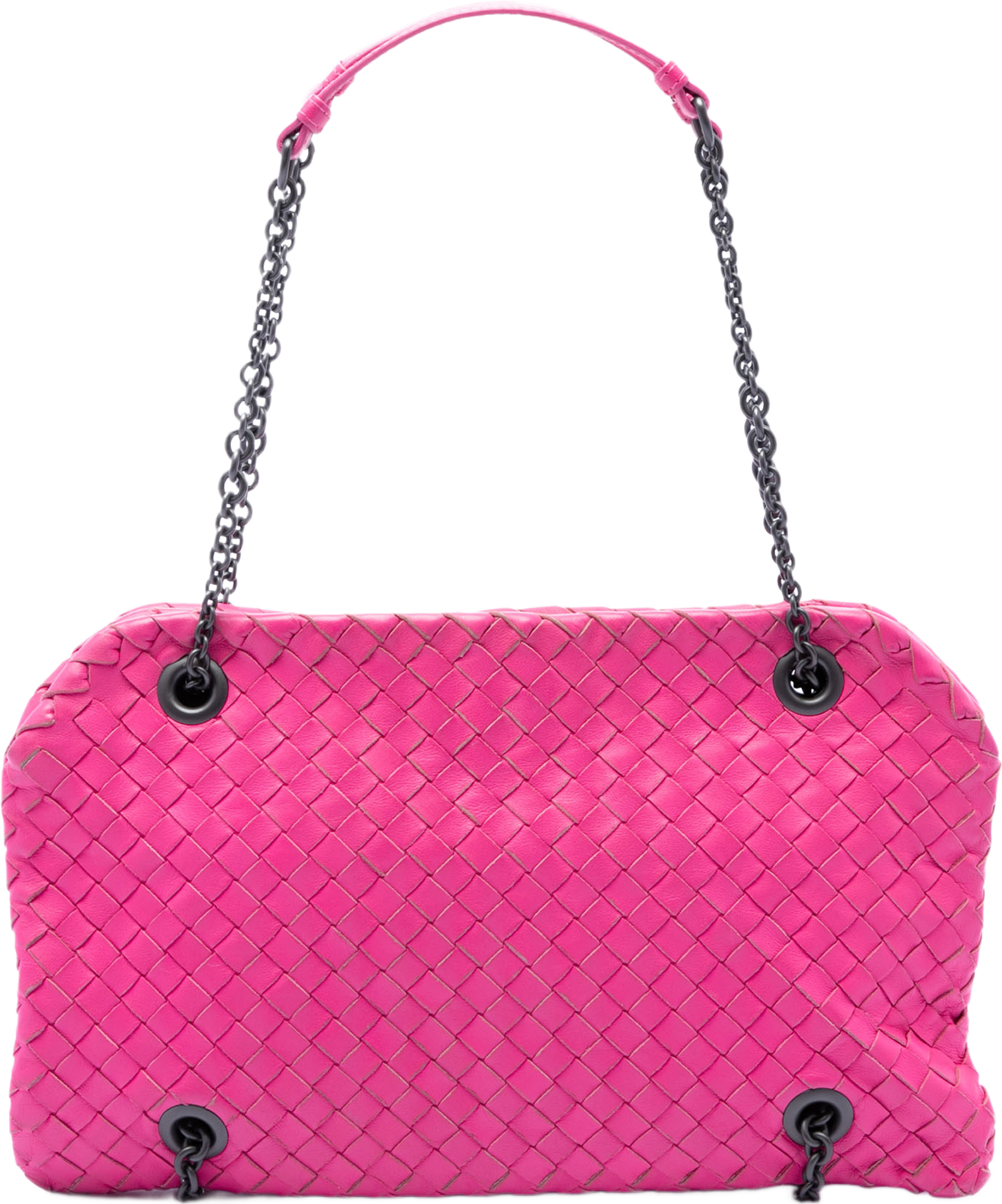 Bottega Veneta Nappa Intrecciato Duo Shoulder Bag, från Luxclusif, i färgen rosa. Klicka för att öppna bilden i stort format