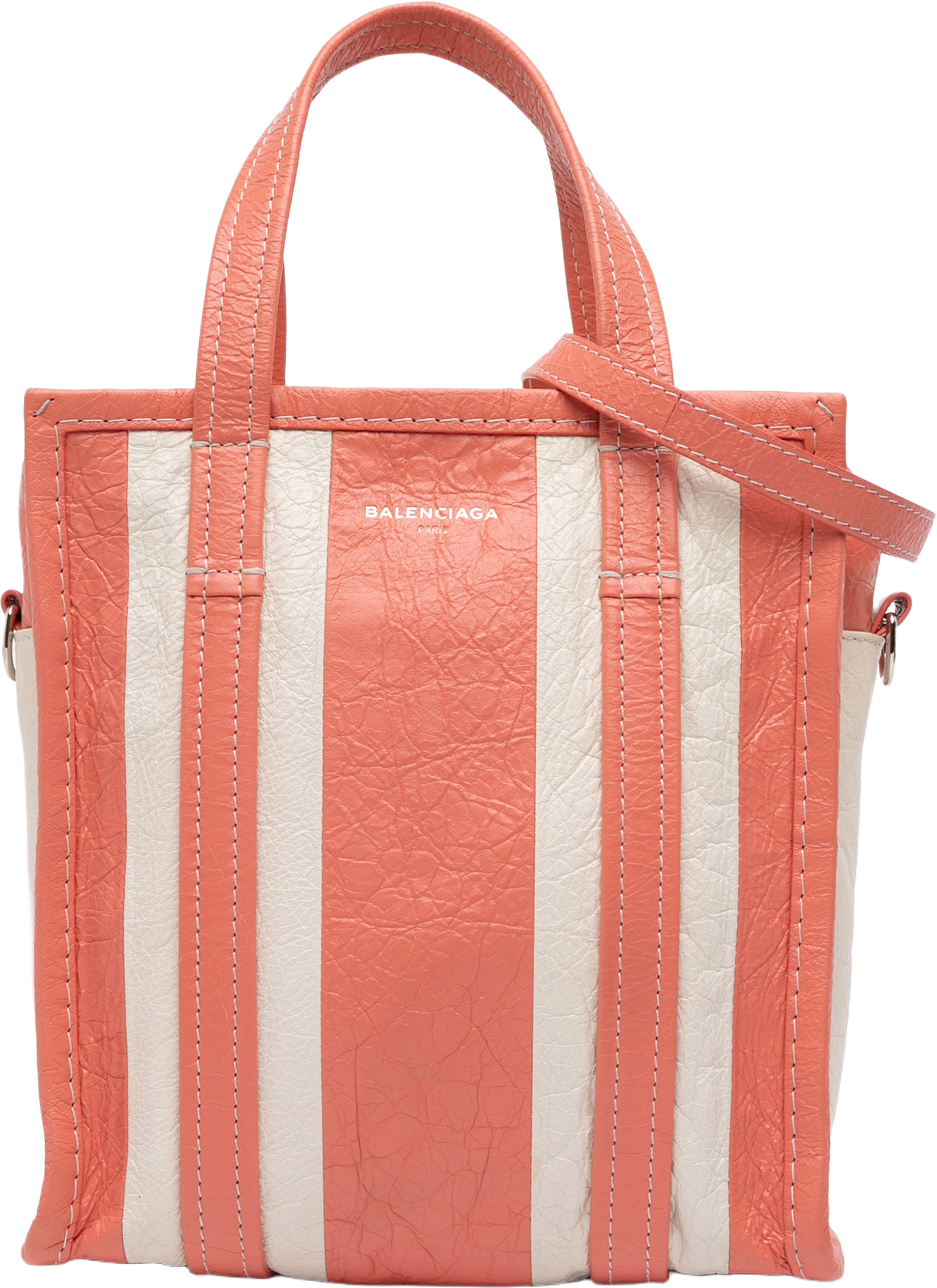 Balenciaga Xs Lambskin Bazar Shopper Satchel, från Luxclusif, i färgen salmon. Klicka för att öppna bilden i stort format