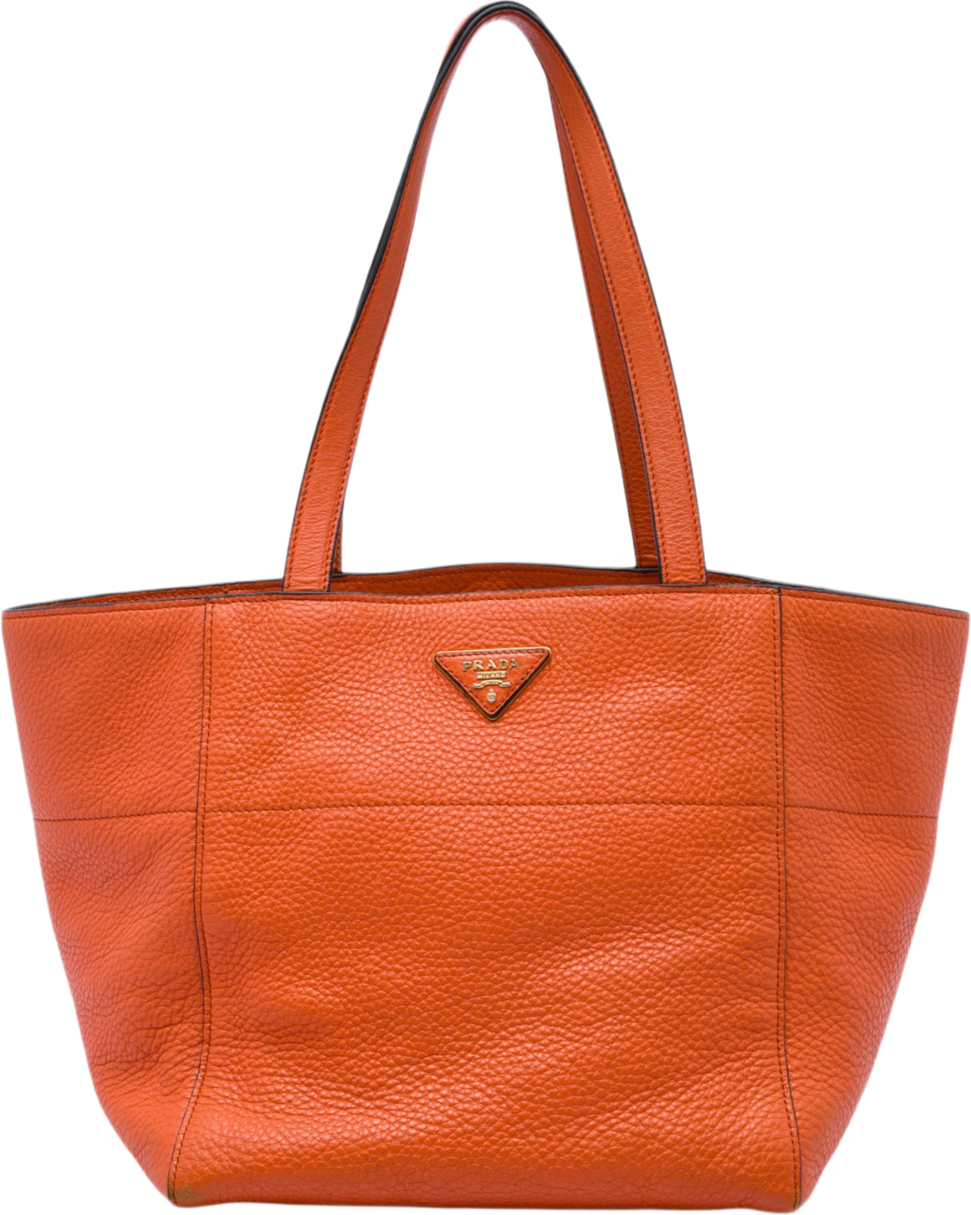 Prada Vitello Daino Tote, från Luxclusif, i färgen orange. Klicka för att öppna bilden i stort format