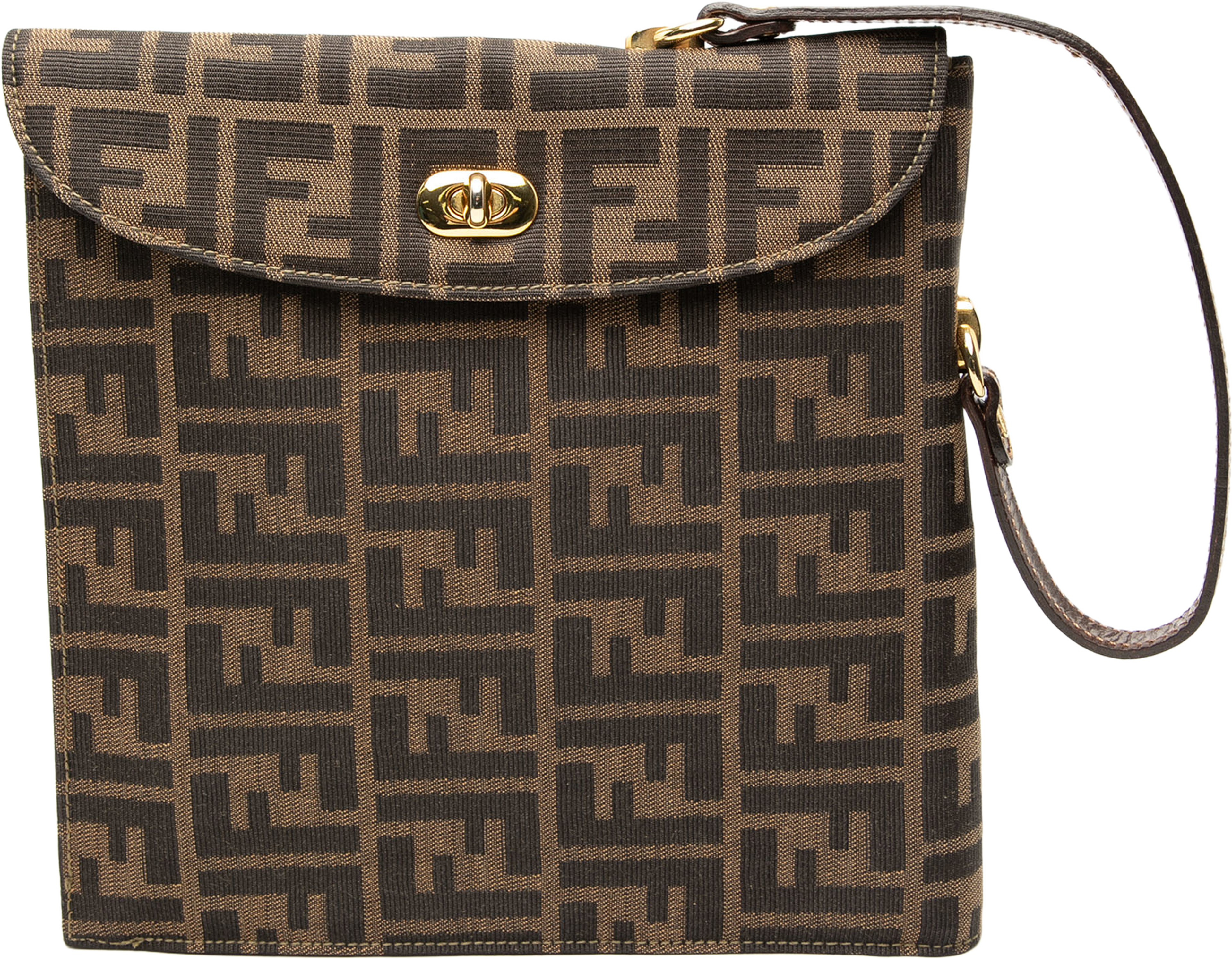 Fendi Zucca Canvas Handbag, från Luxclusif, i färgen brown. Klicka för att öppna bilden i stort format