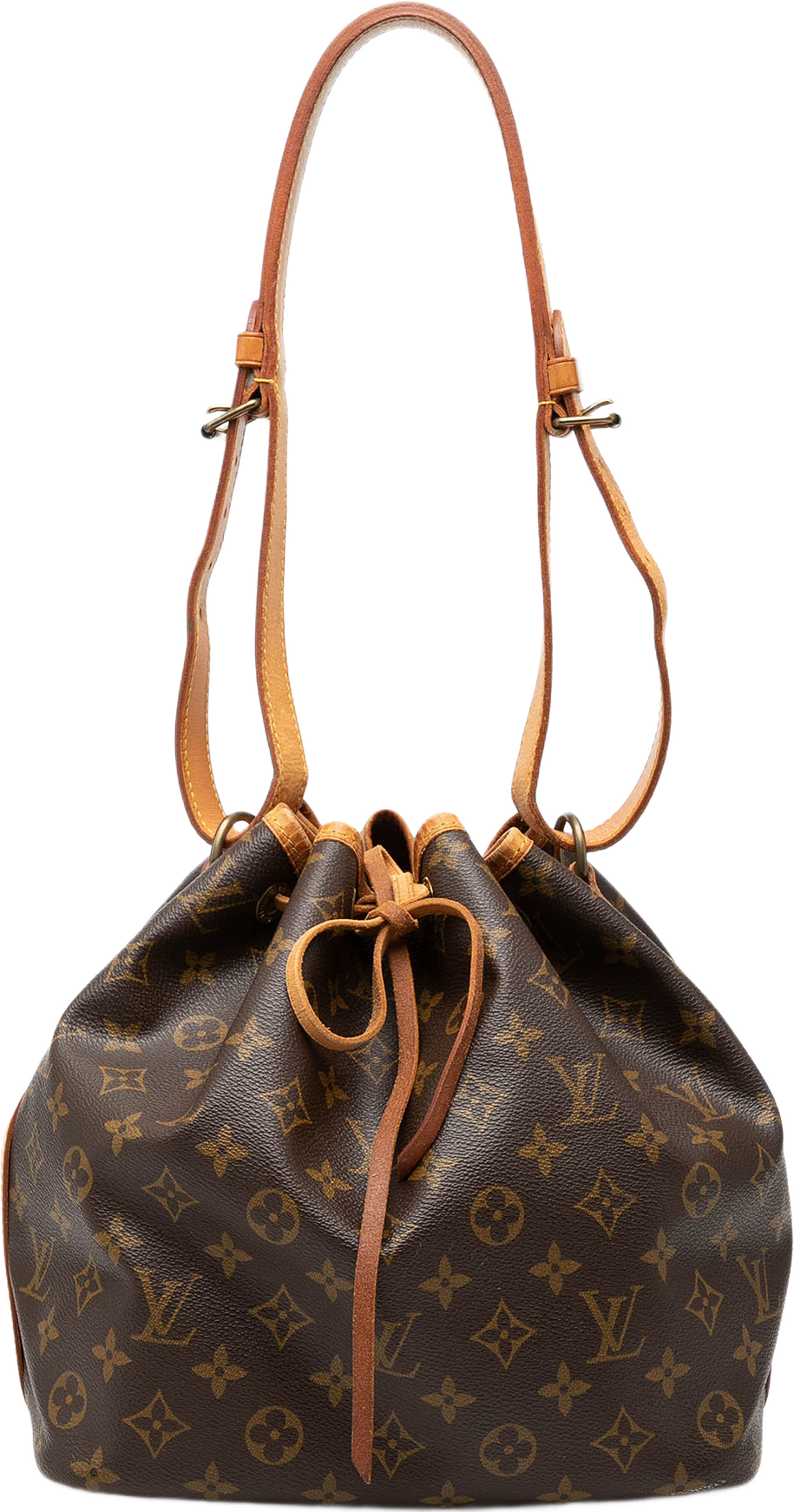 Louis Vuitton Monogram Petit Noe, från Luxclusif, i färgen brun. Klicka för att öppna bilden i stort format