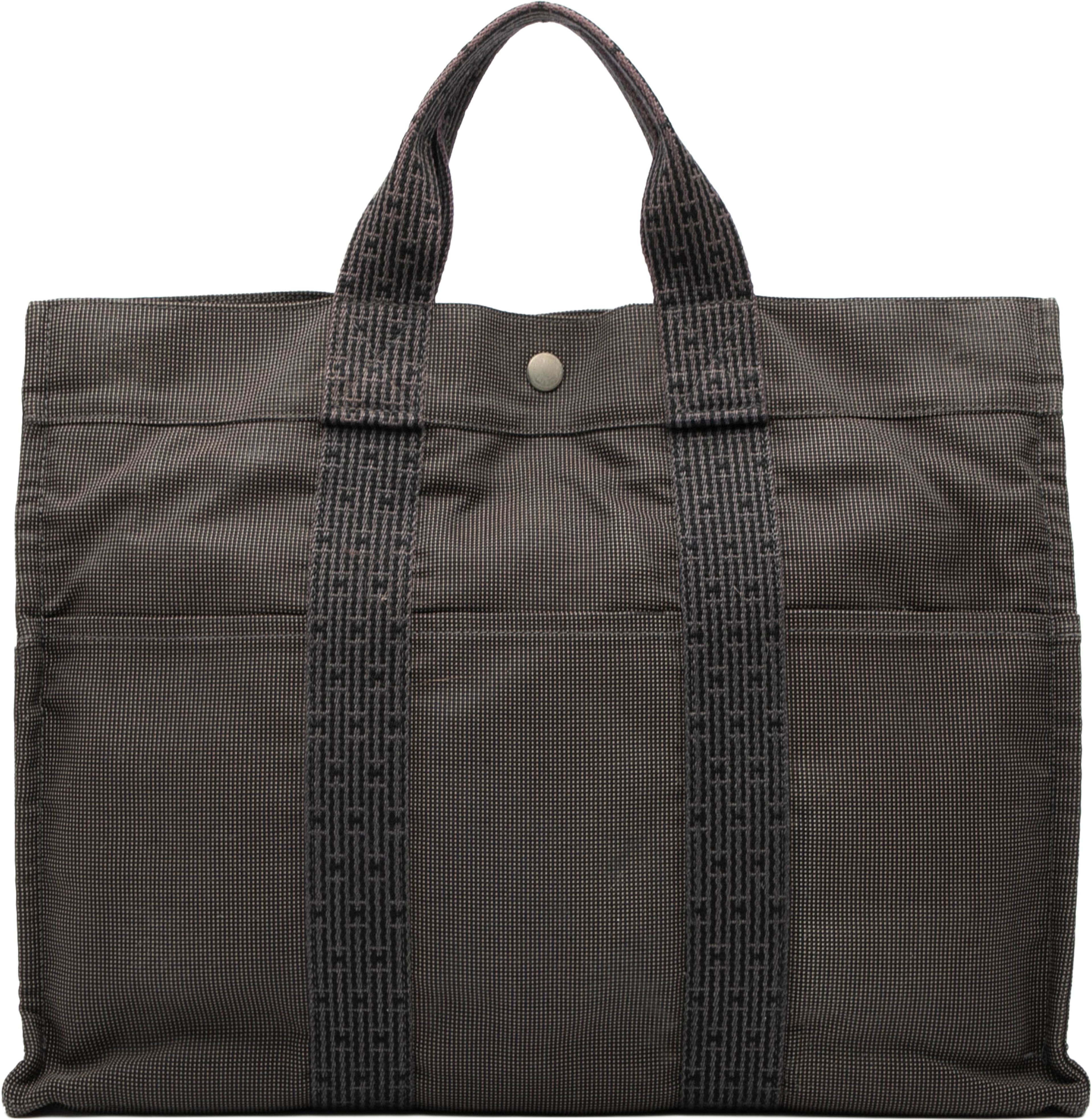 Hermès Canvas Herline Mm, från Luxclusif, i färgen dark gray. Klicka för att öppna bilden i stort format