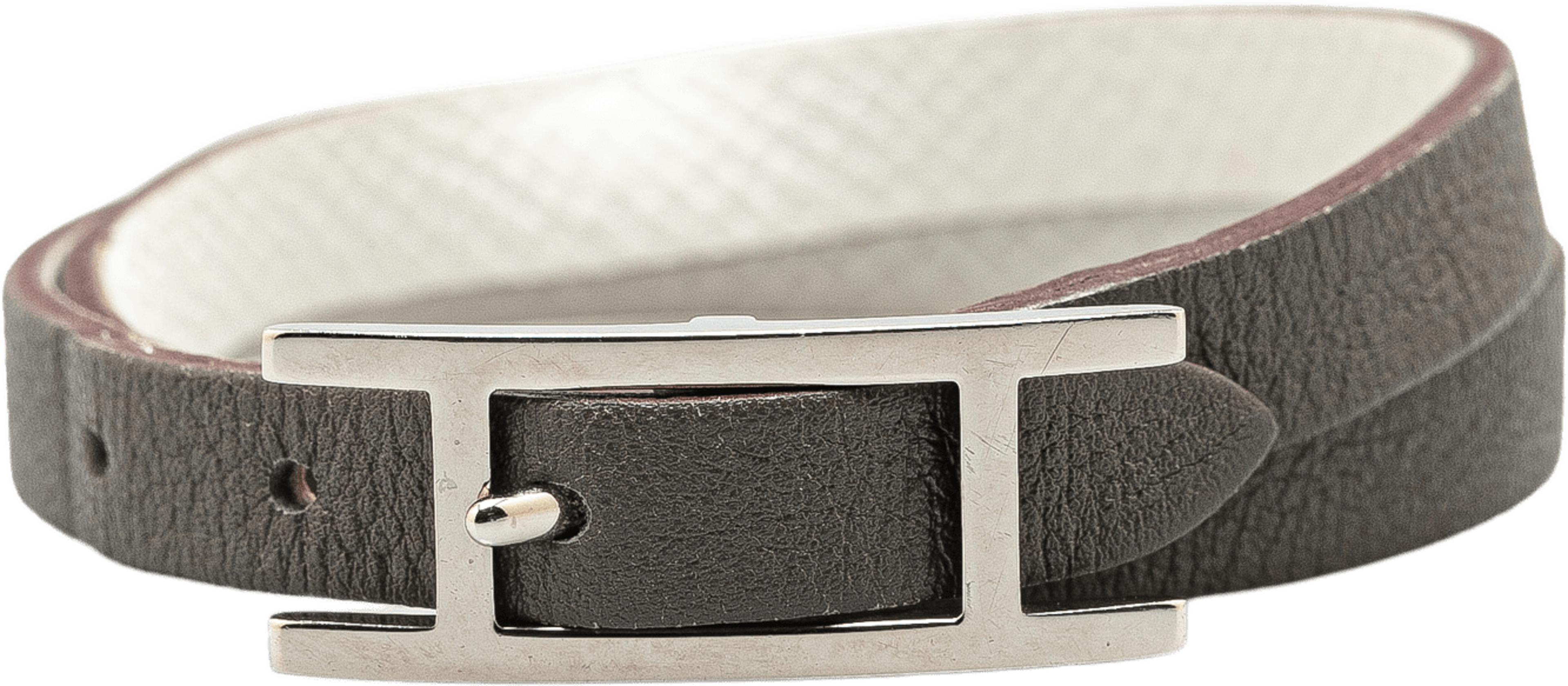 Hermès Epsom Behapi Double Tour Bracelet Xs, från Luxclusif, i färgen gray.