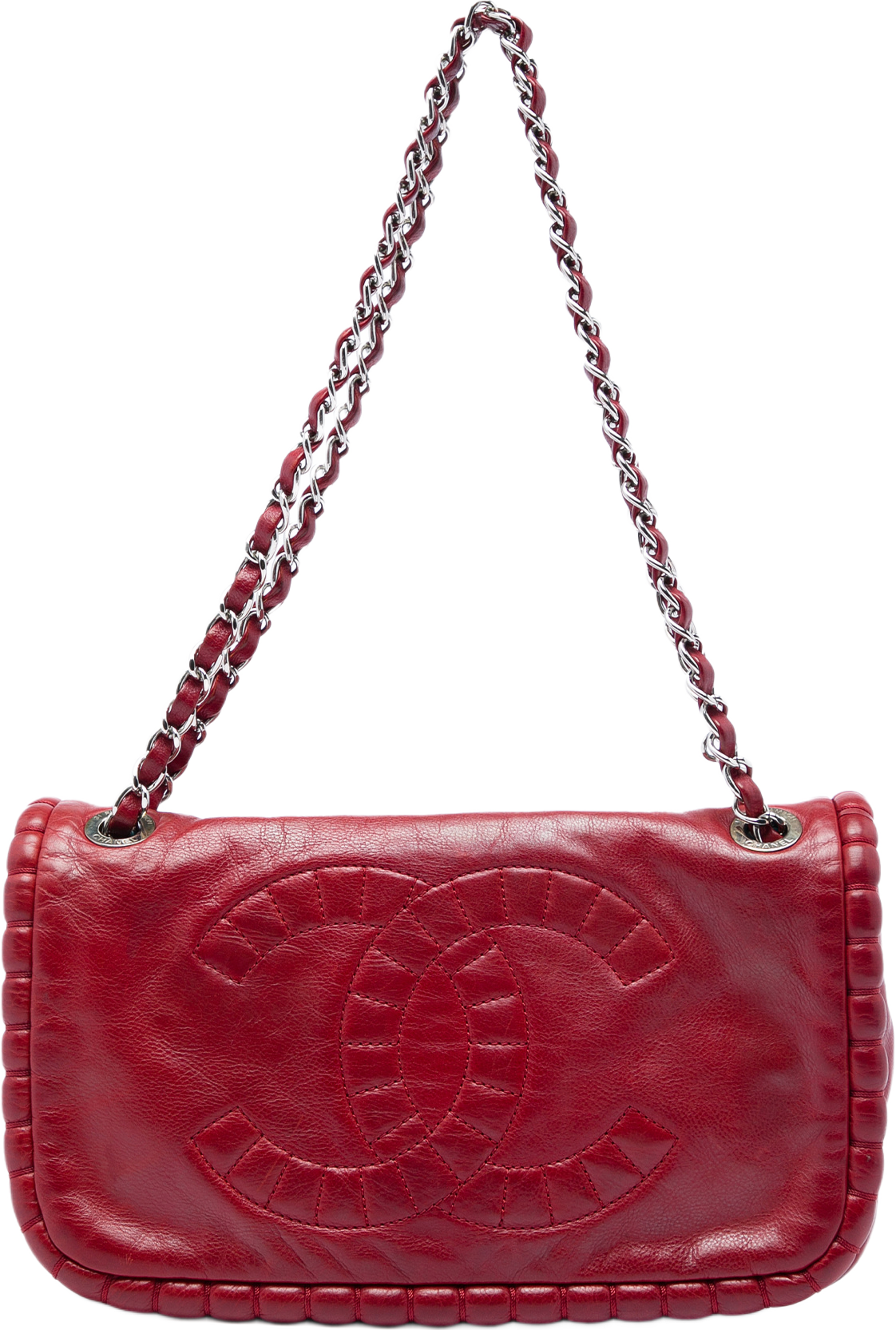 Chanel Paris Shanghai Calfskin On The Bund Pochette, från Luxclusif, i färgen röd. Klicka för att öppna bilden i stort format