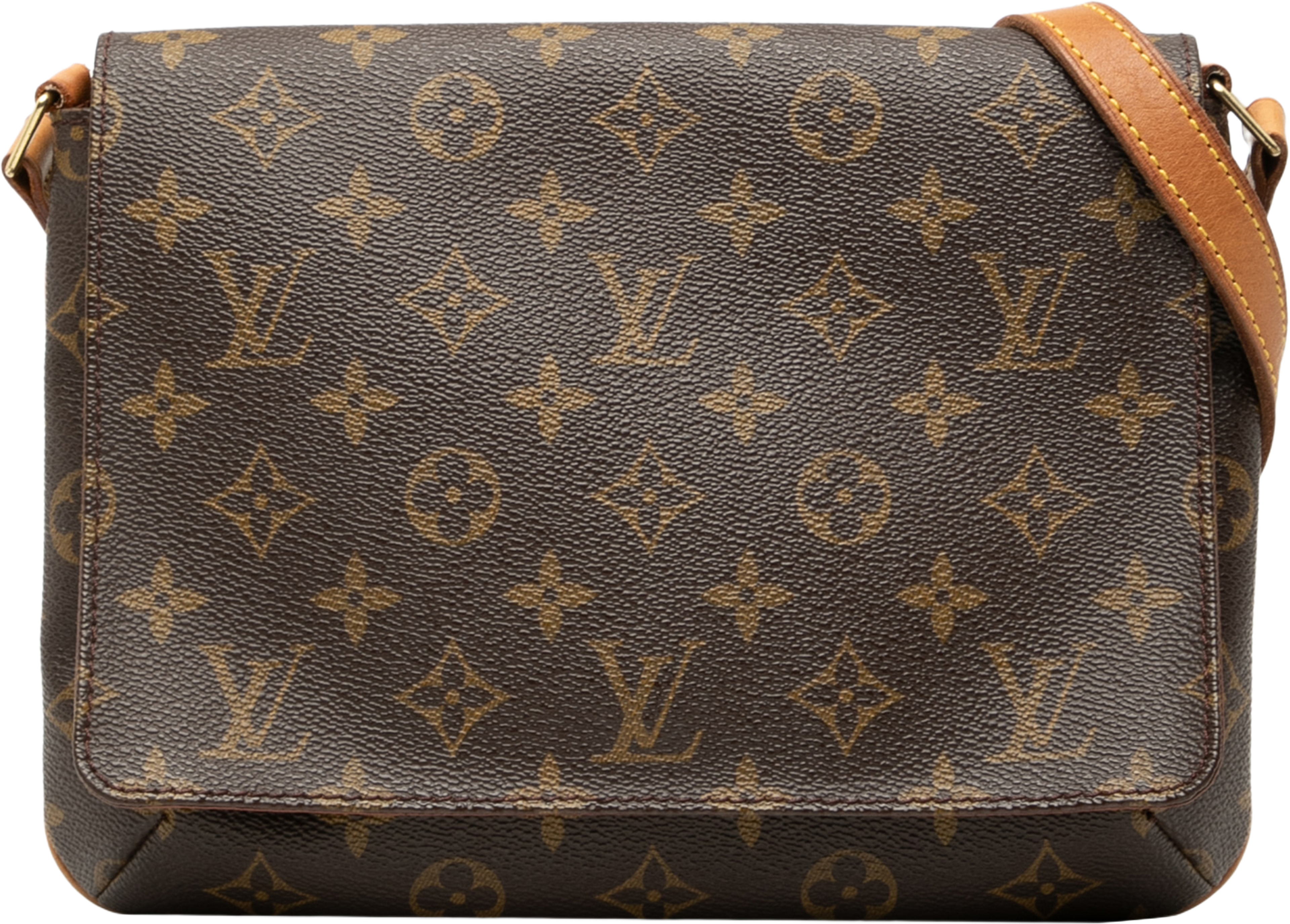 Louis Vuitton Monogram Musette Tango Short Strap, från Luxclusif, i färgen brown. Klicka för att öppna bilden i stort format