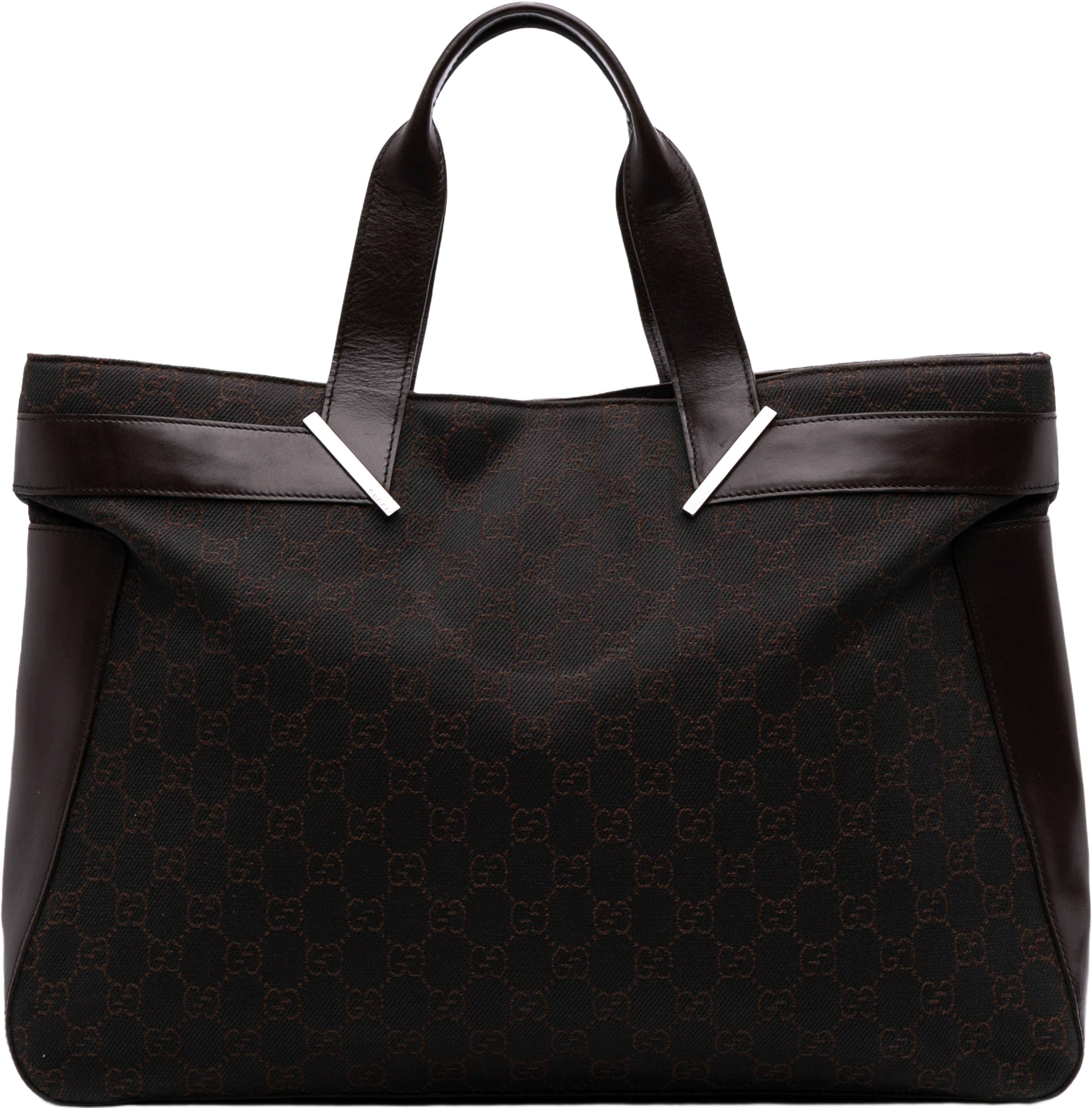 Gucci Gg Denim Tote, från Luxclusif, i färgen dark brown. Klicka för att öppna bilden i stort format
