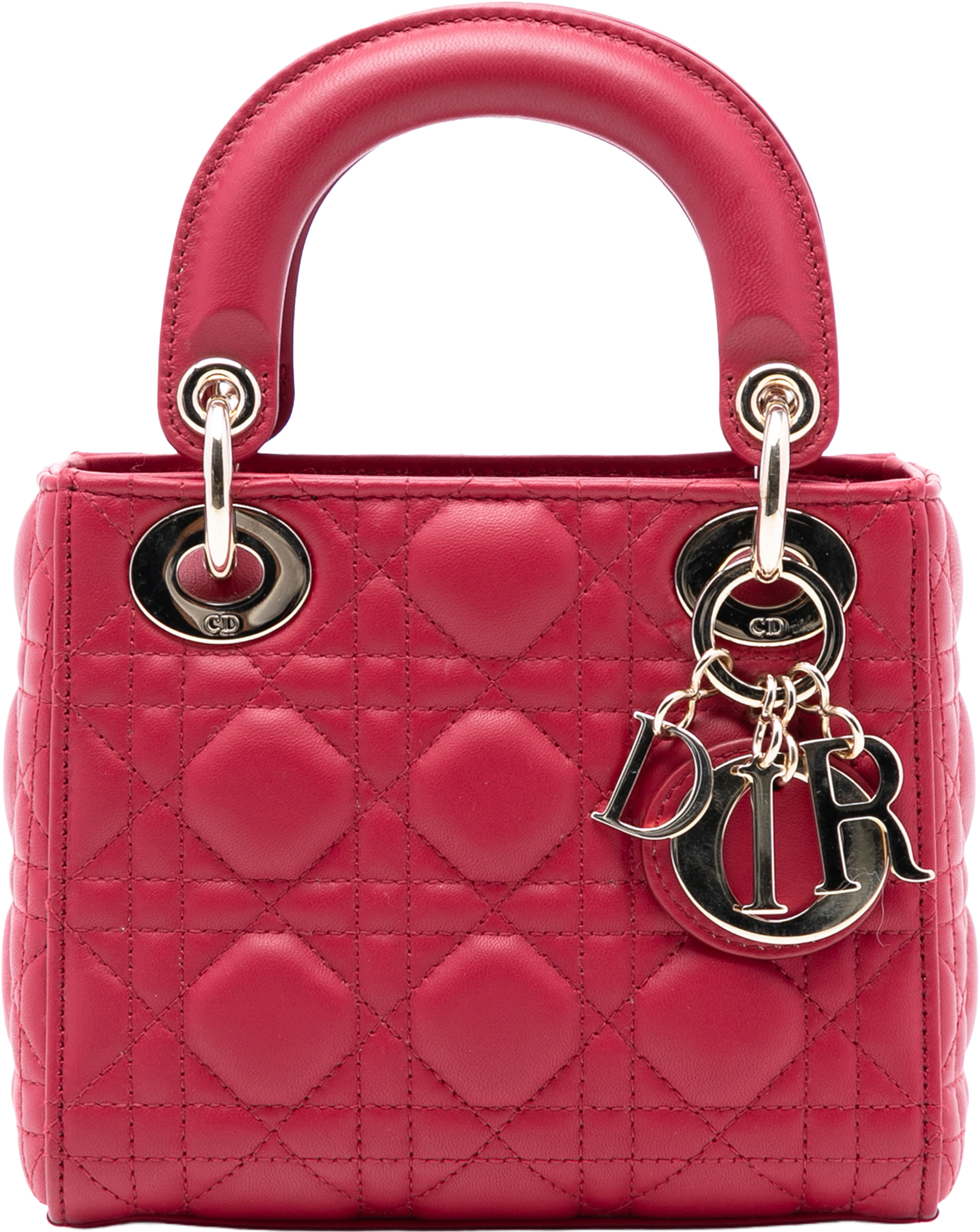 Dior Mini Lambskin Cannage Lady Dior, från Luxclusif, i färgen blush. Klicka för att öppna bilden i stort format