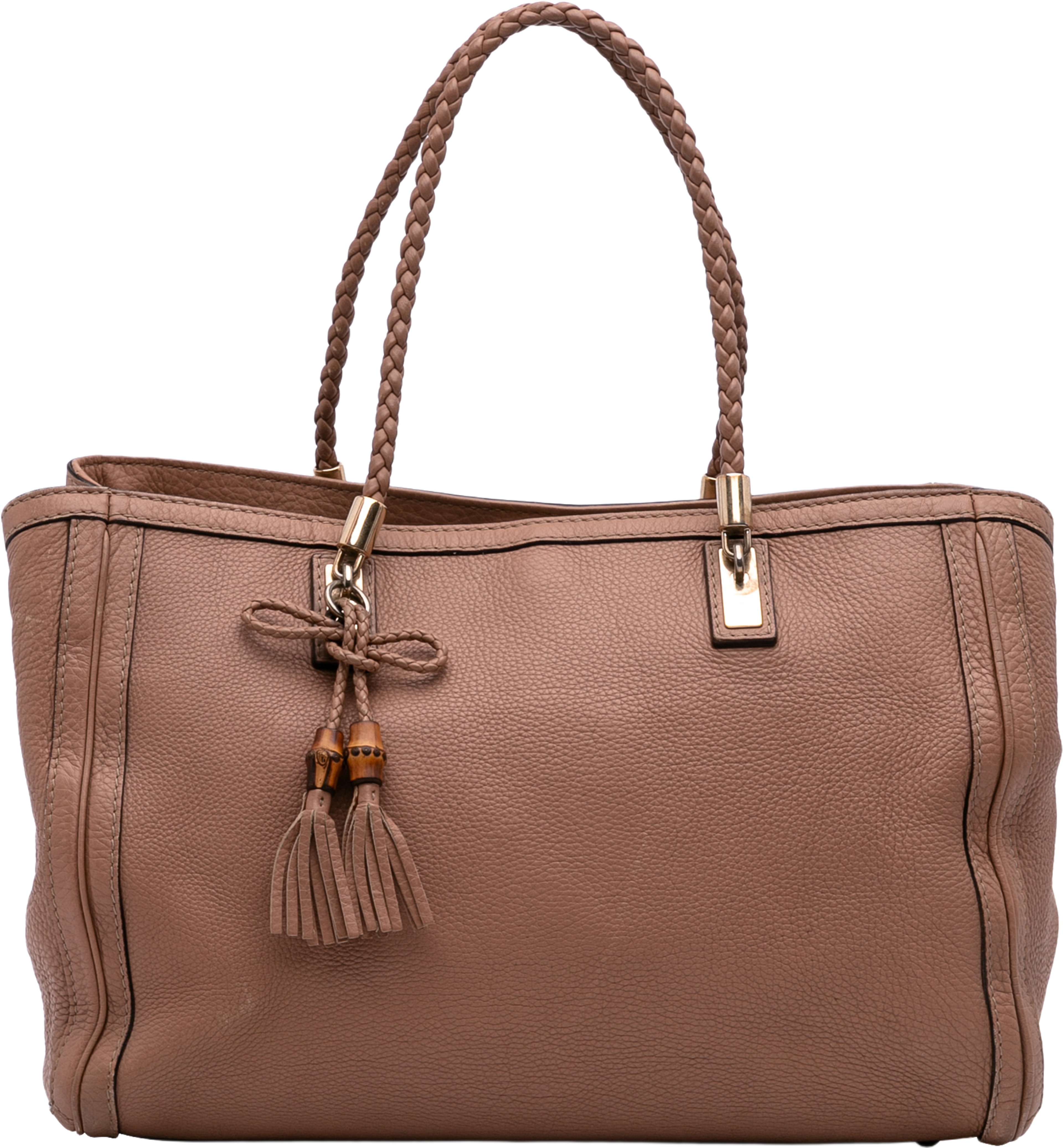 Gucci Medium Leather Bella Tote, från Luxclusif, i färgen pink. Klicka för att öppna bilden i stort format