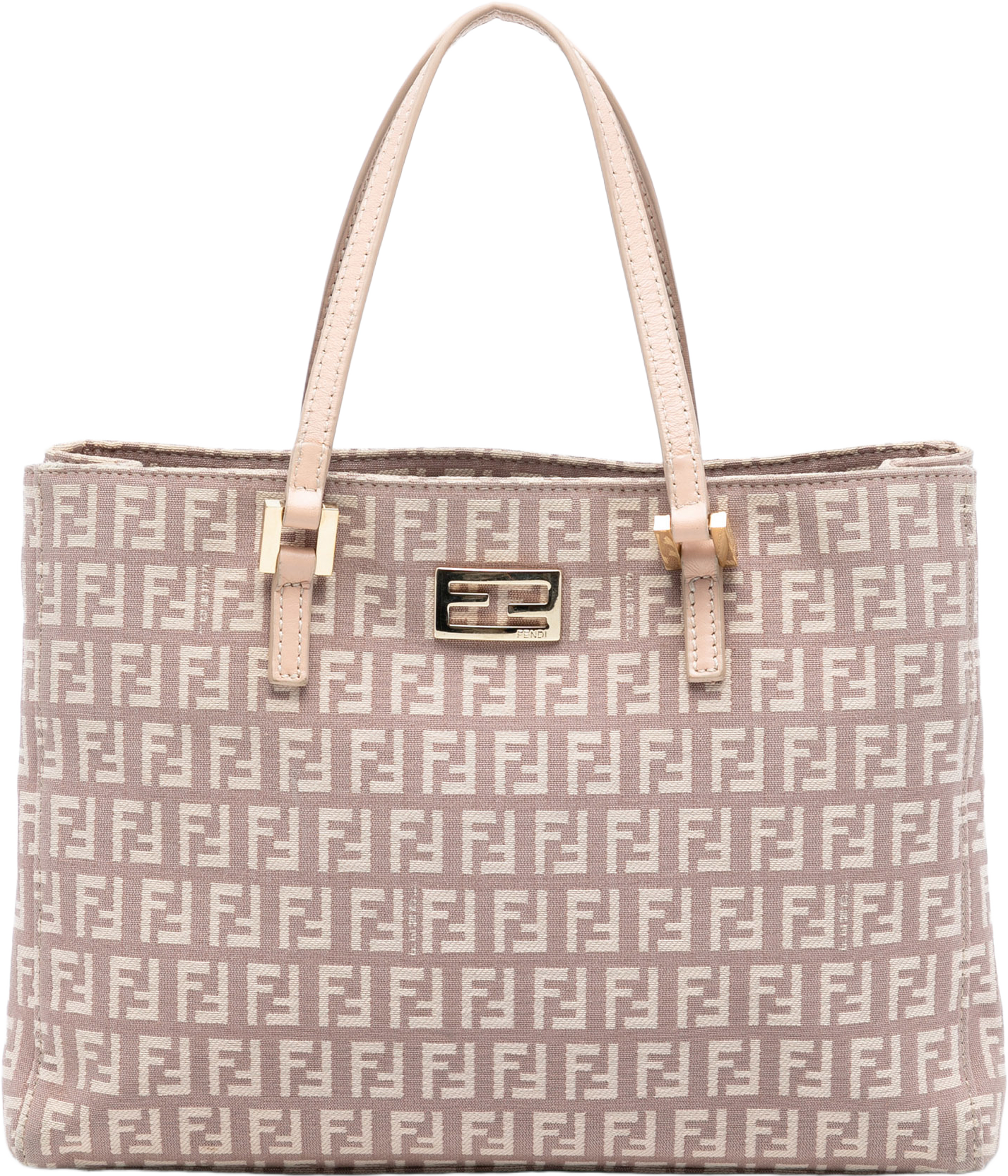 Fendi Small Zucchino Canvas Tote, från Luxclusif, i färgen pink. Klicka för att öppna bilden i stort format