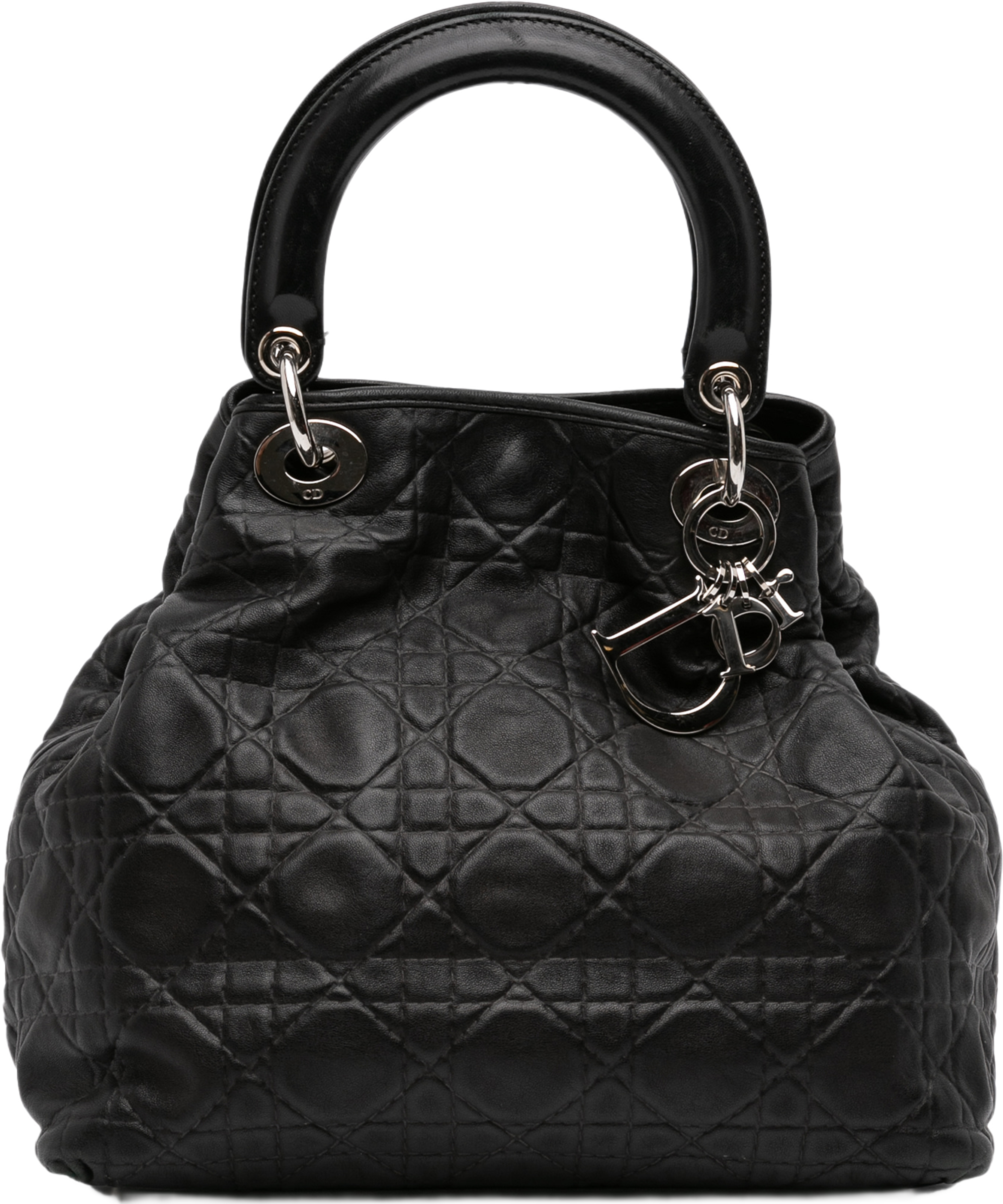 Dior Lambskin Cannage Soft Lady Dior, från Luxclusif, i färgen black. Klicka för att öppna bilden i stort format