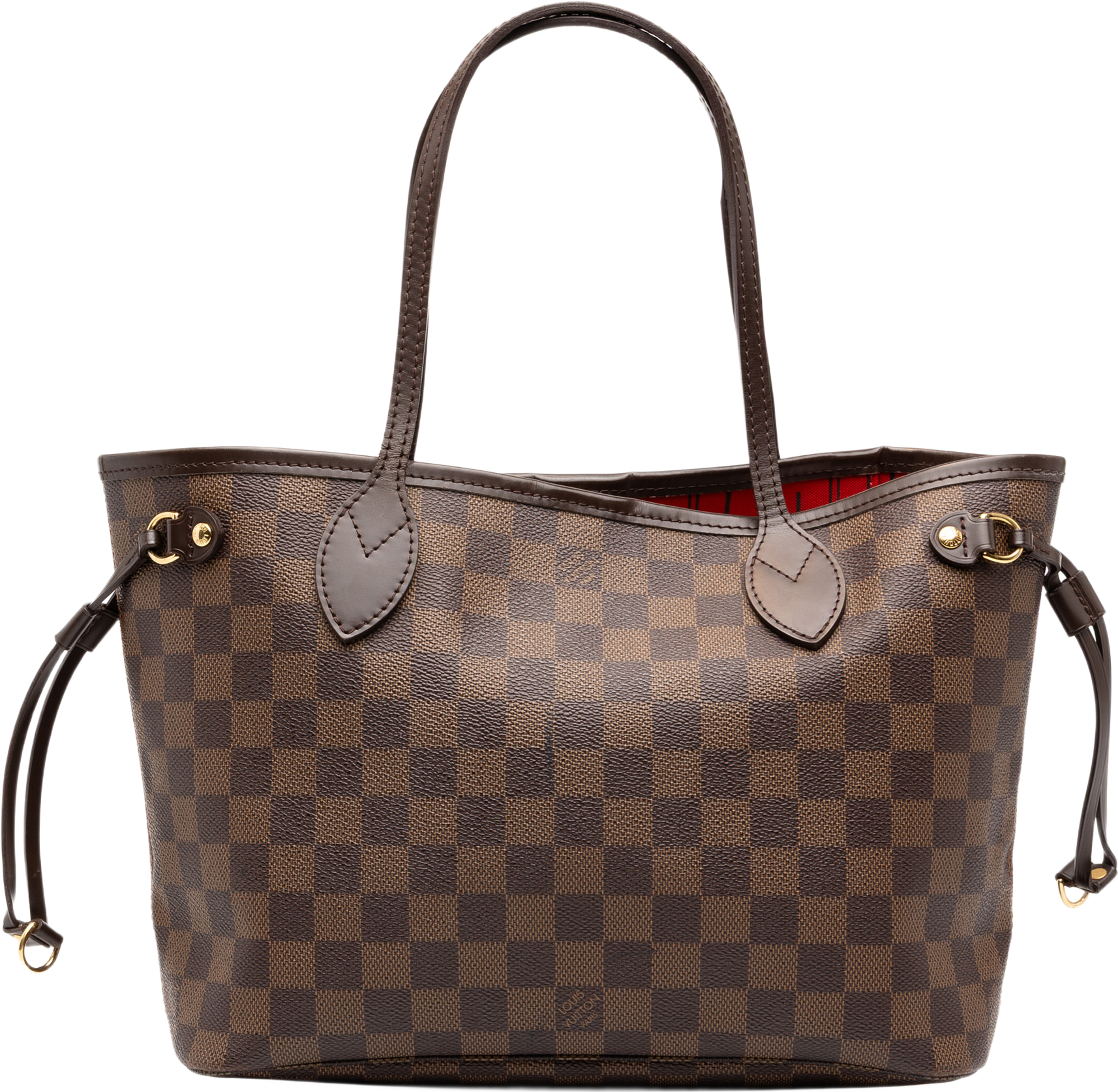 Louis Vuitton Damier Ebene Neverfull Pm, från Luxclusif, i färgen brun. Klicka för att öppna bilden i stort format