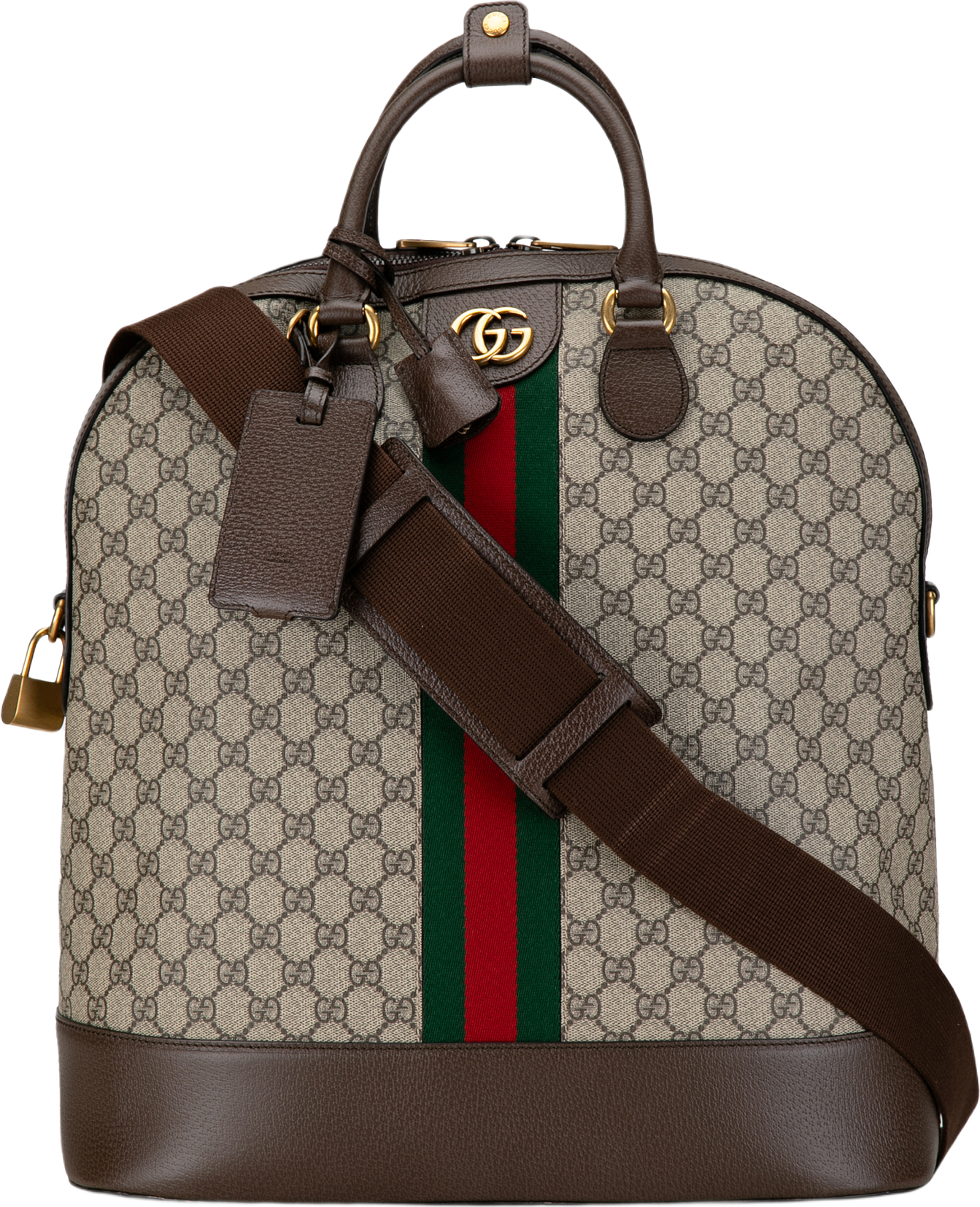 Gucci Small Gg Supreme Savoy Ophidia Web Bowling Bag