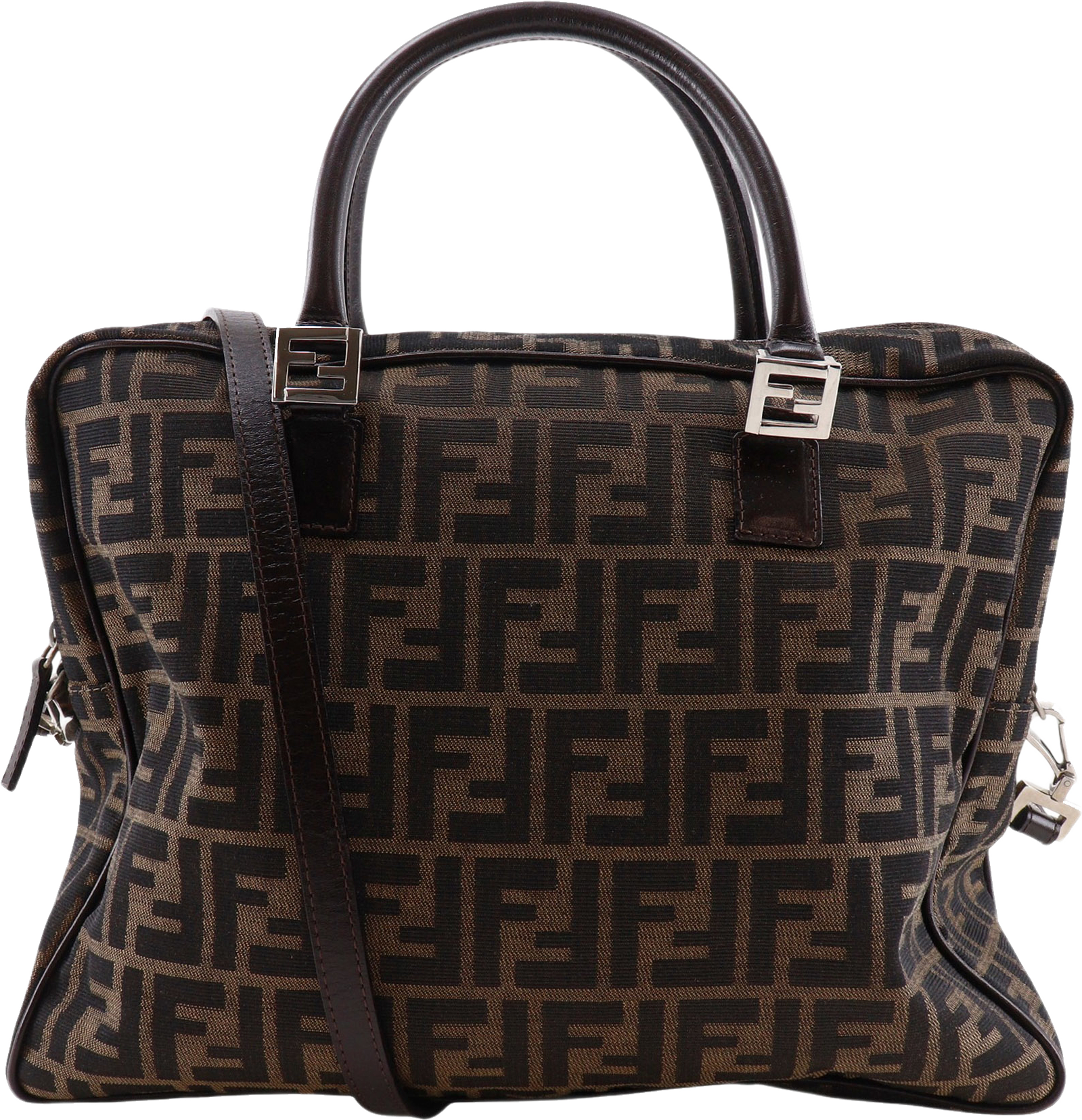 Fendi Zucca Canvas Business Bag, från Luxclusif, i färgen brun. Klicka för att öppna bilden i stort format