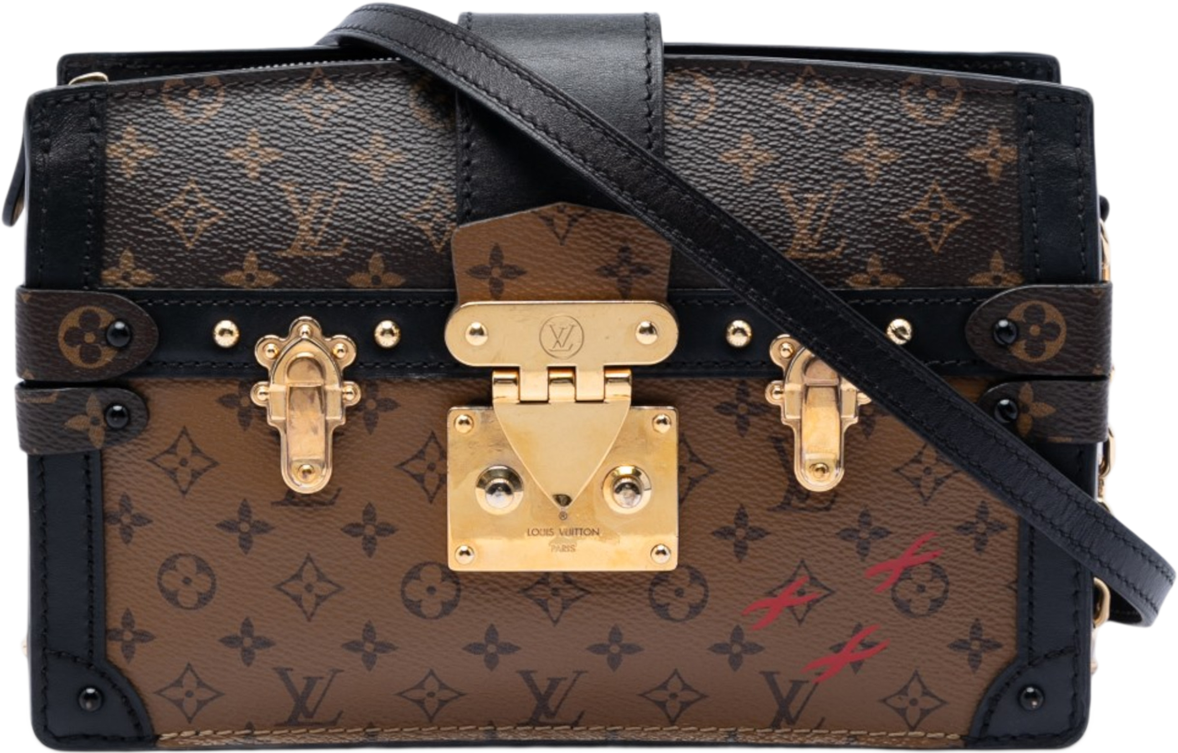 Louis Vuitton Monogram Reverse Trunk Clutch, från Luxclusif, i färgen brown. Klicka för att öppna bilden i stort format