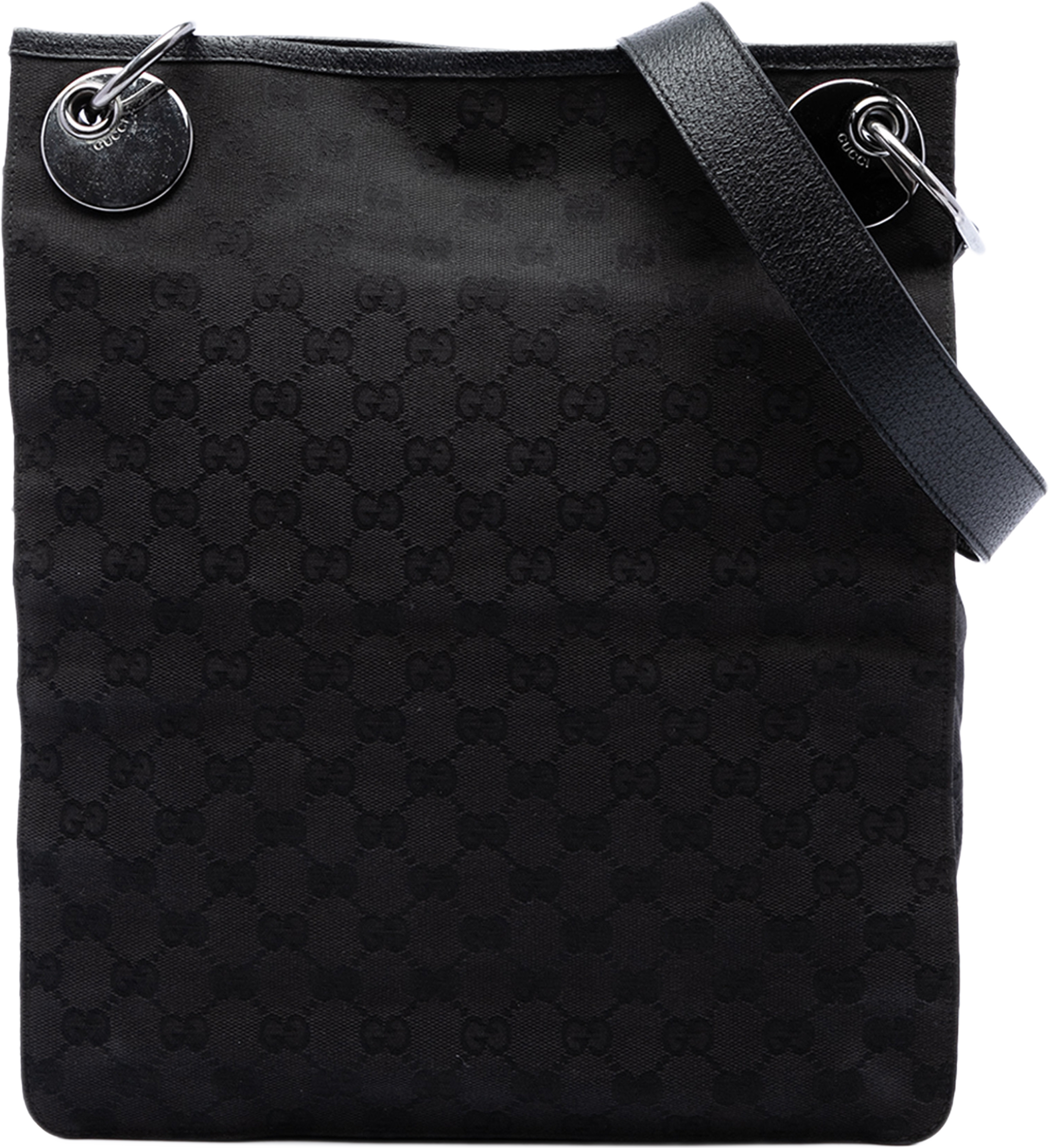 Gucci Gg Canvas Eclipse Crossbody, från Luxclusif, i färgen svart. Klicka för att öppna bilden i stort format
